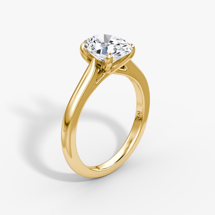 Anillo de compromiso Trellis CathedralOval | Yellow Gold