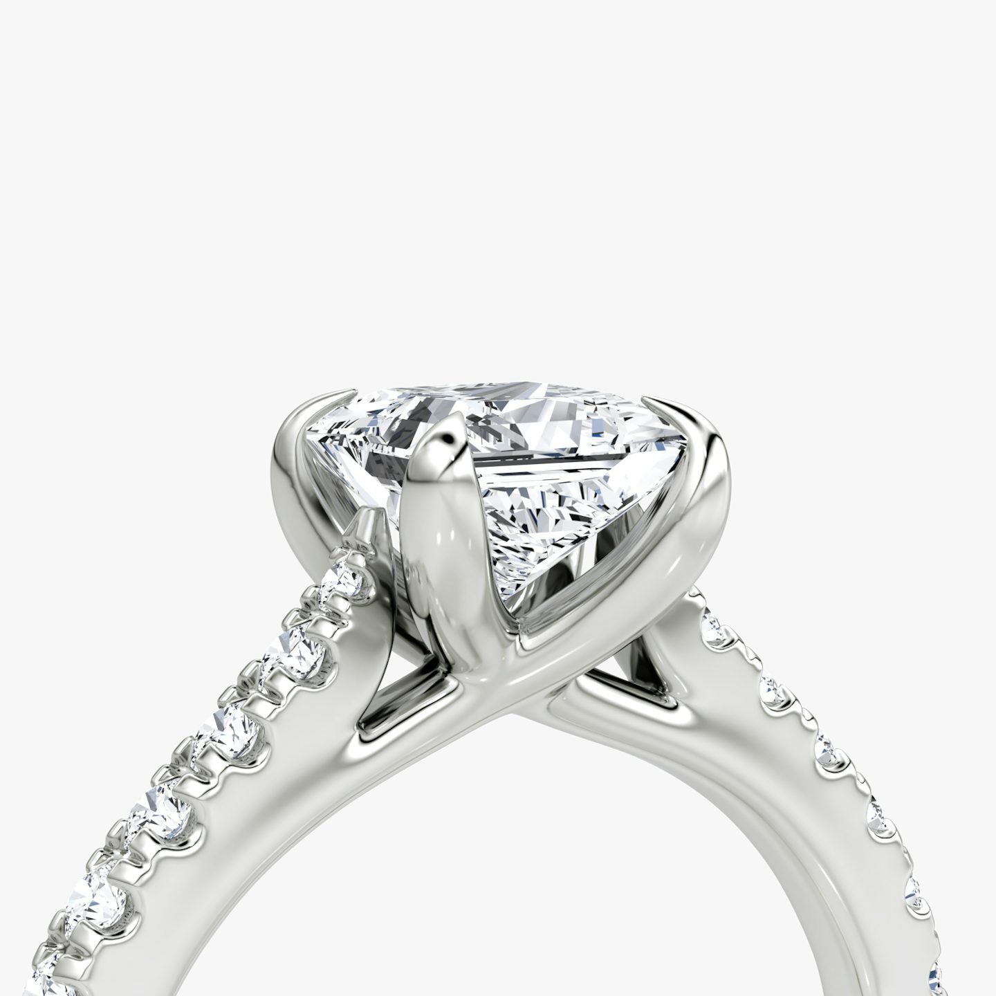 The Trellis Cathedral | Princess | 18k | 18k White Gold | Band: Pavé | Diamond orientation: vertical | Carat weight: See full inventory