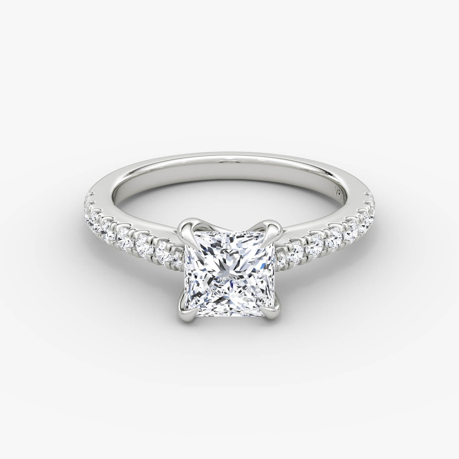 Princess cut discount cathedral engagement rings