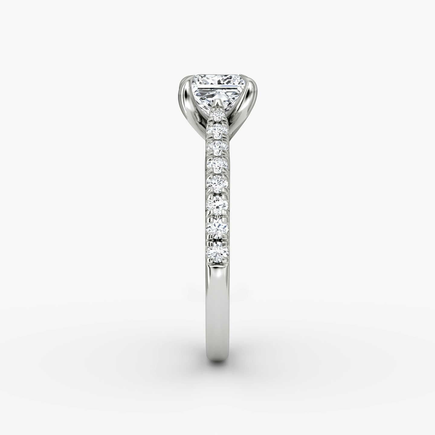 The Trellis Cathedral | Princess | Platinum | Band: Pavé | Diamond orientation: vertical | Carat weight: See full inventory