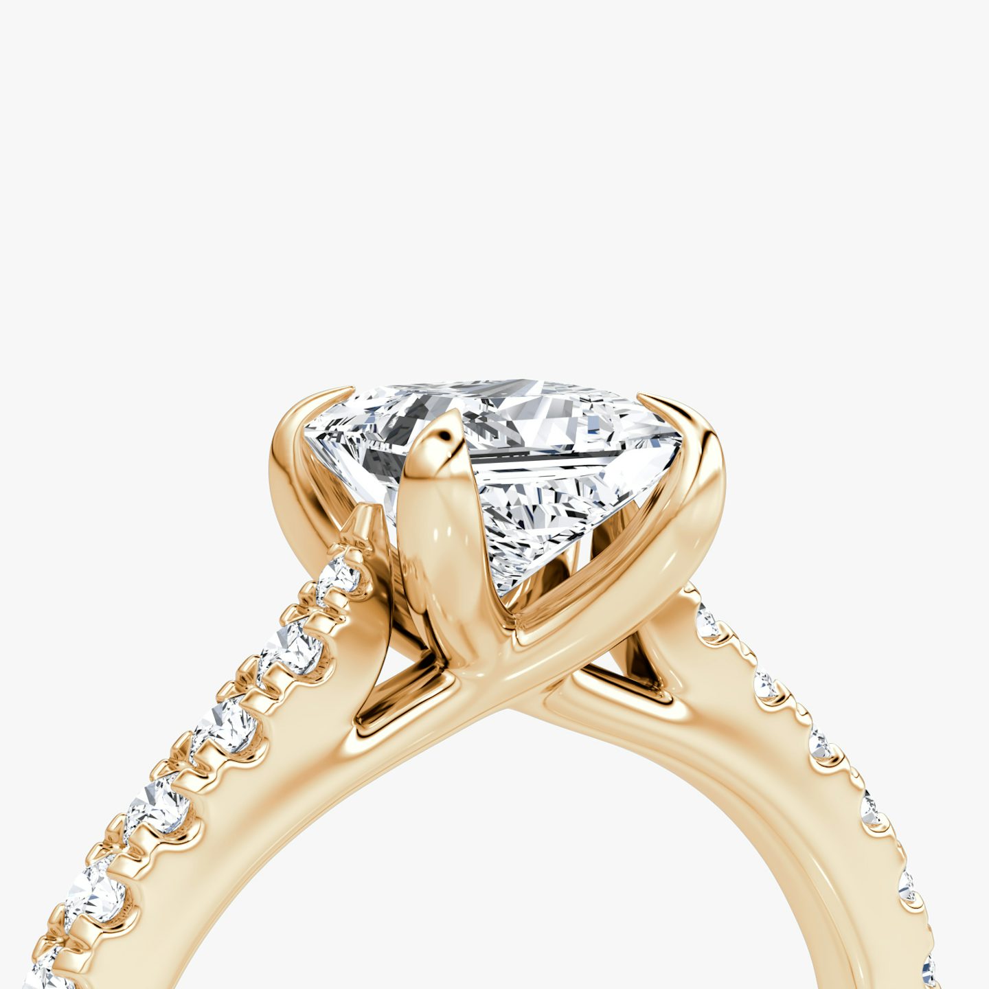 The Trellis Cathedral | Princess | 14k | 14k Rose Gold | Band: Pavé | Diamond orientation: vertical | Carat weight: See full inventory