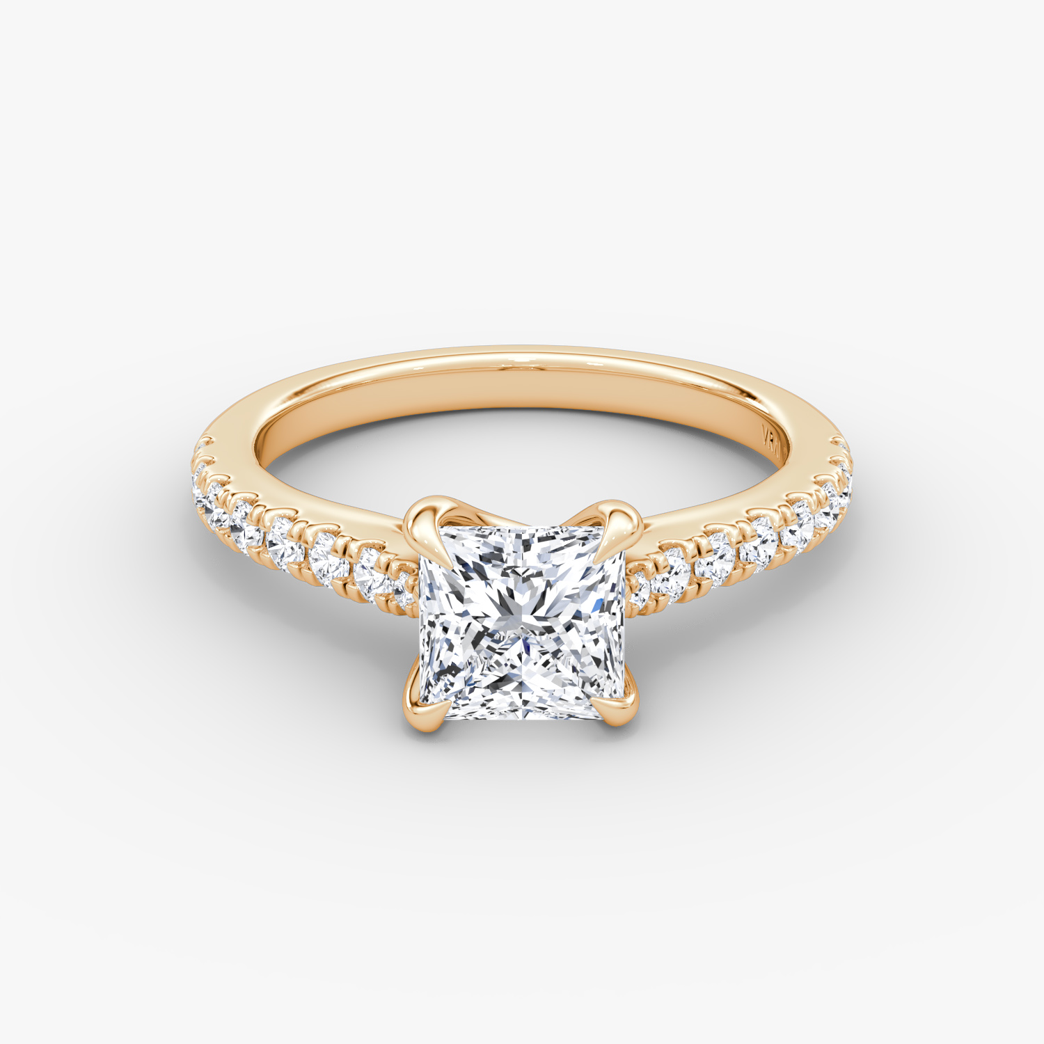 Trellis Cathedral Princess Engagement Ring | 14k Rose Gold