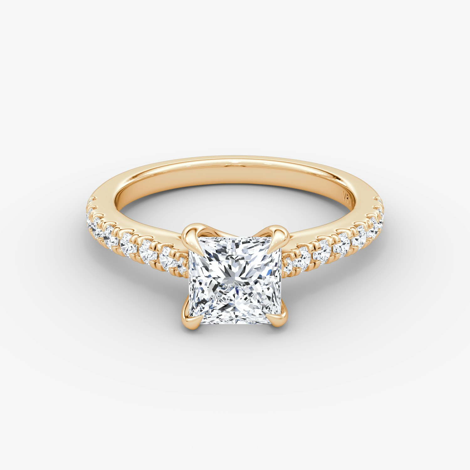 Trellis Cathedral Princess Engagement Ring | 14k Rose Gold