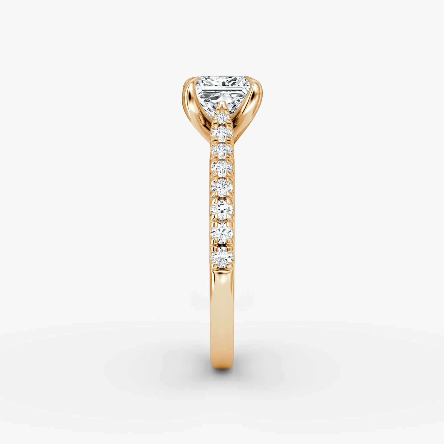 The Trellis Cathedral | Princess | 14k | 14k Rose Gold | Band: Pavé | Diamond orientation: vertical | Carat weight: See full inventory