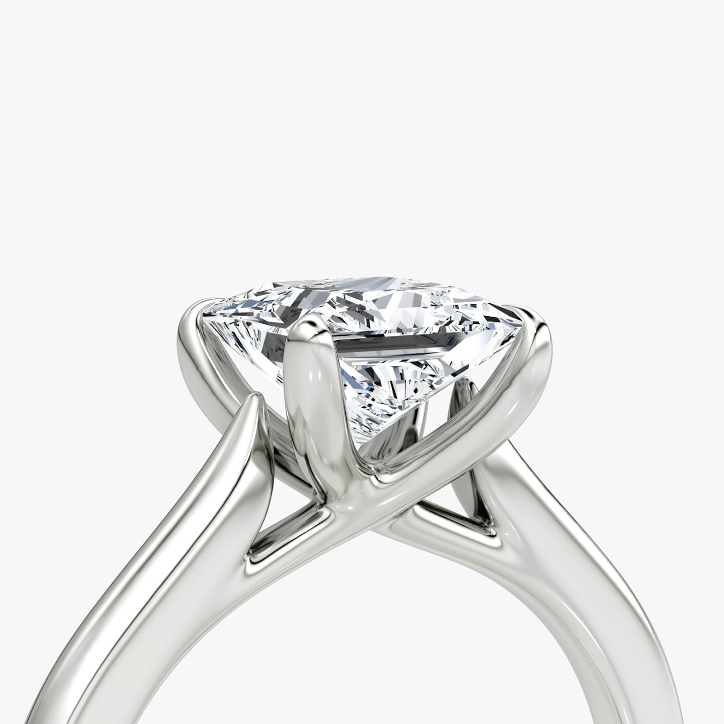 The Trellis Cathedral | Princess | 18k | 18k White Gold | Band: Plain | Diamond orientation: vertical | Carat weight: See full inventory