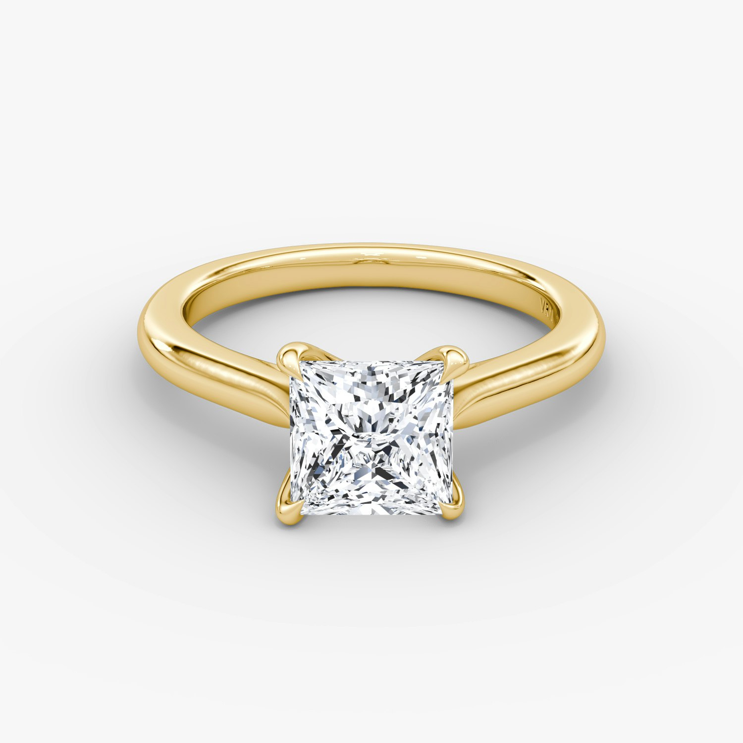 Trellis Cathedral Princess Engagement Ring | 18k Yellow Gold