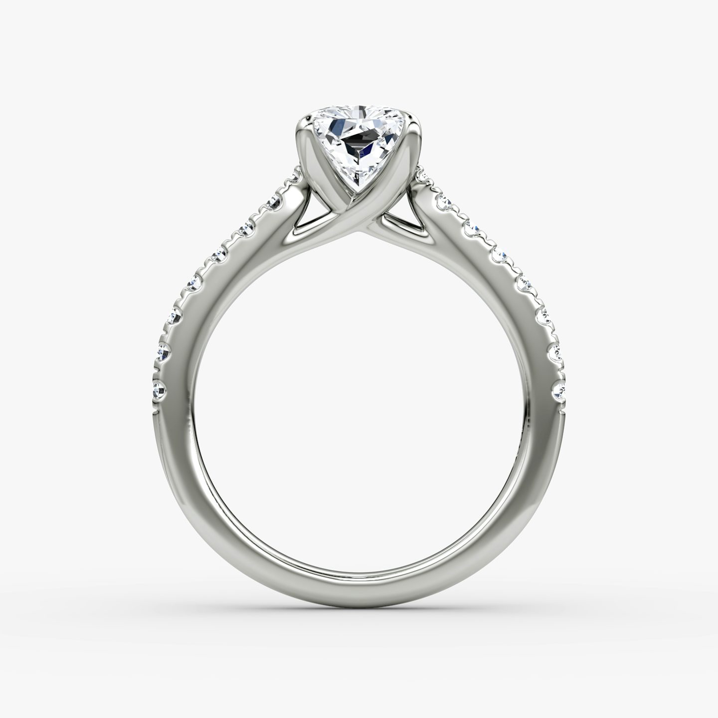 The Trellis Cathedral | Radiant | Platinum | Band: Pavé | Diamond orientation: vertical | Carat weight: See full inventory