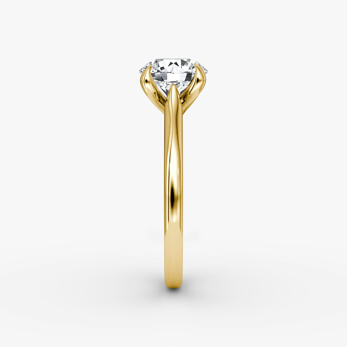 The Trellis Cathedral | Round Brilliant | 18k | 18k Yellow Gold | Band: Plain | Carat weight: See full inventory | Diamond orientation: vertical