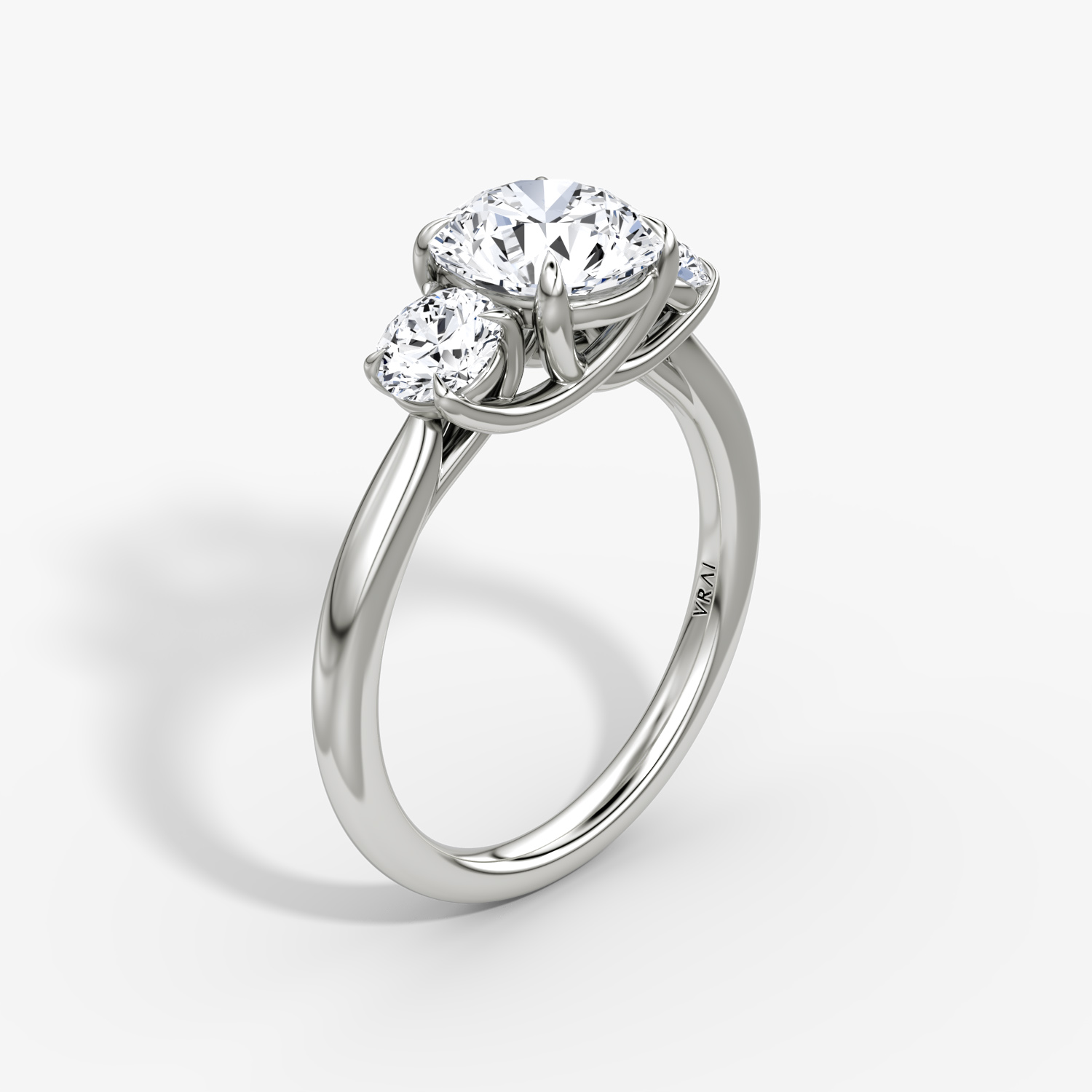 Vertical Three Stone Engagement RingThe Ondine ring is an authentically  vintage ring f… | Three stone engagement rings, Three stone engagement,  Rose engagement ring