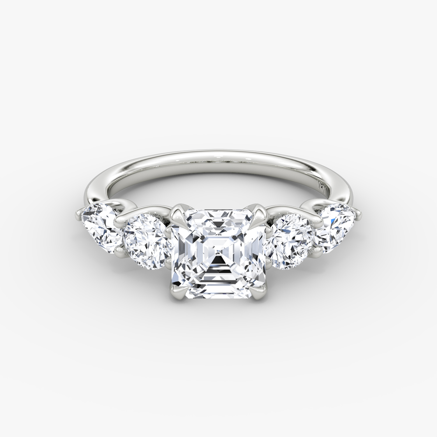 Mixed Shape Asscher Engagement Ring | 18k White Gold