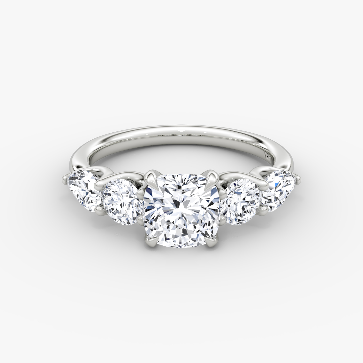 Mixed Shape Cushion Engagement Ring | 18k White Gold