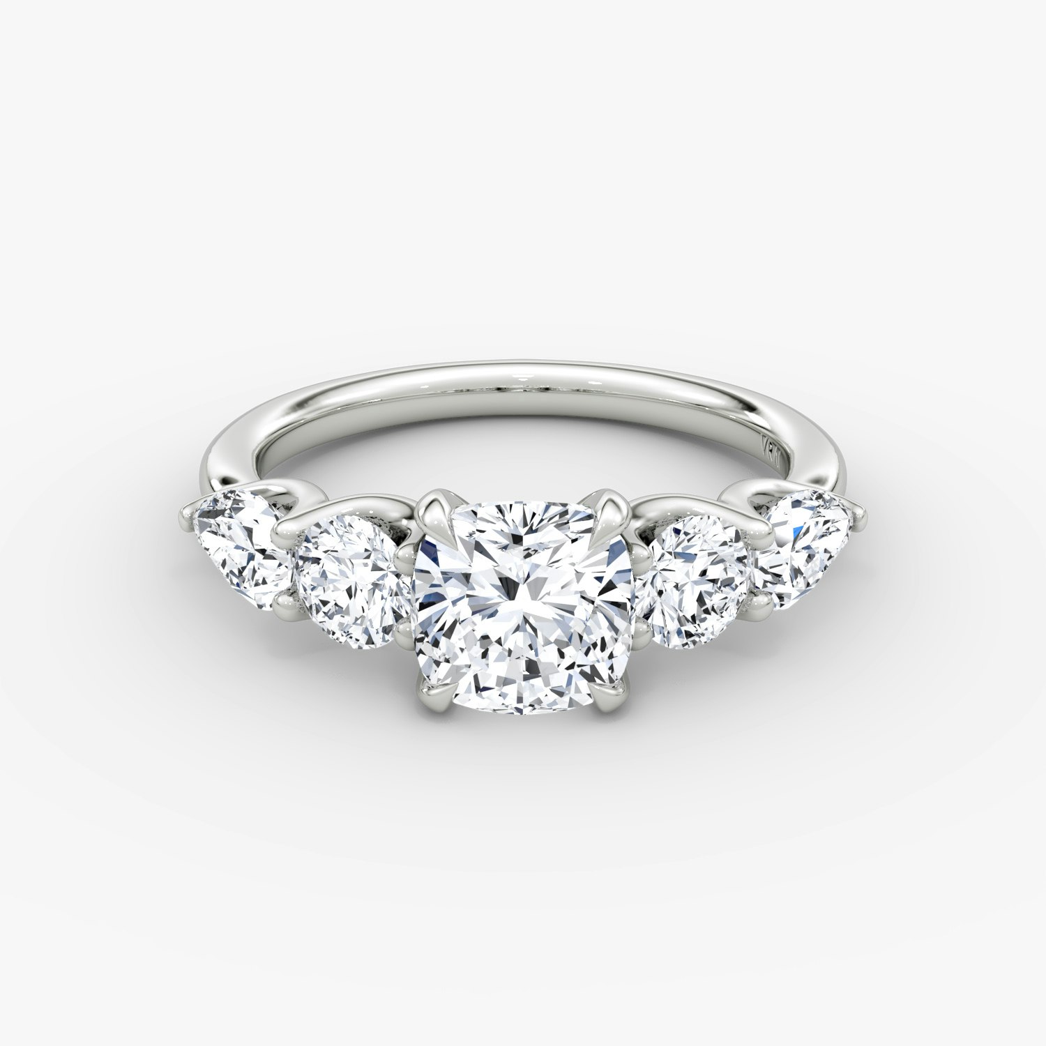 Mixed Shape Cushion Engagement Ring | 18k White Gold