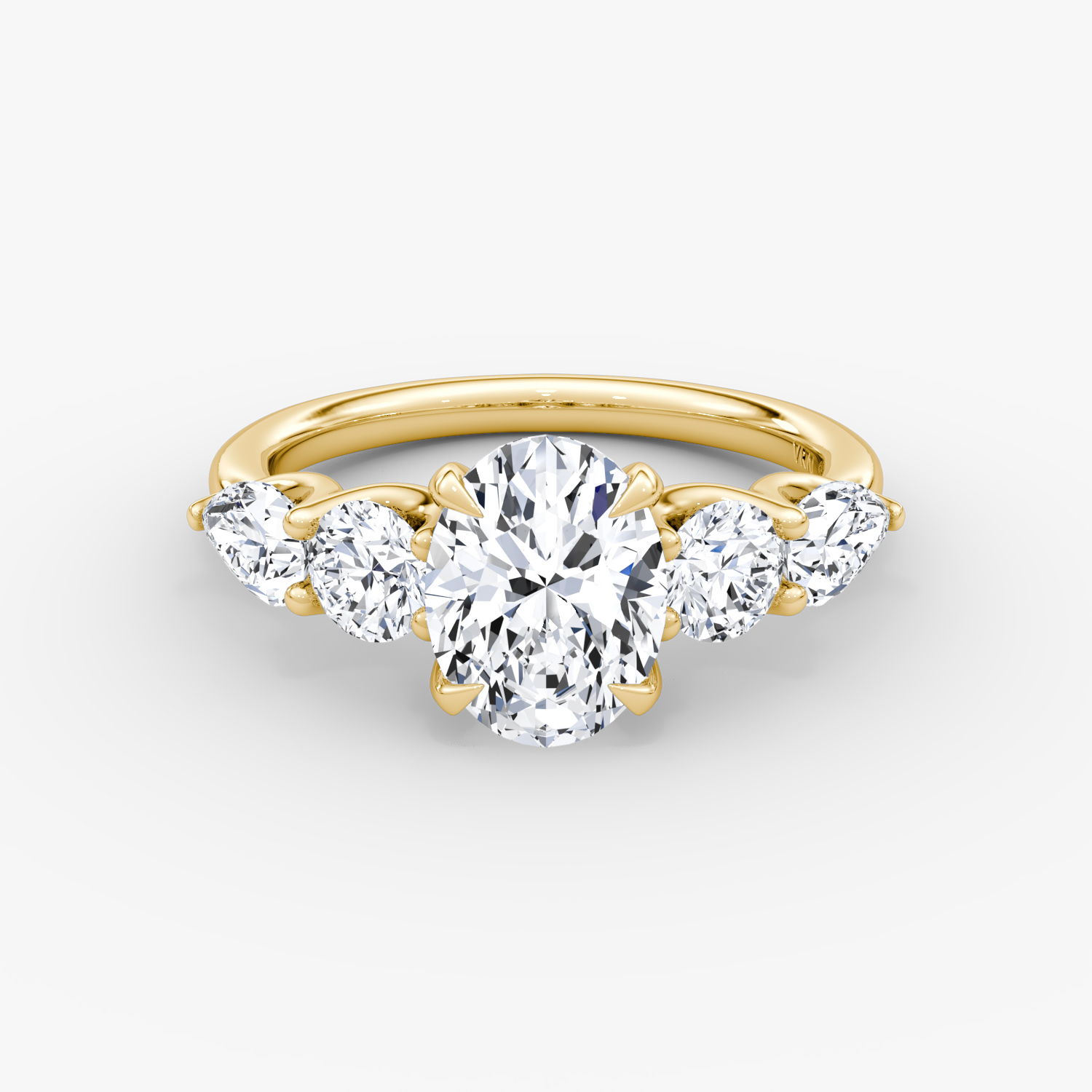 Oval Mixed Shape Yellow Gold Ring