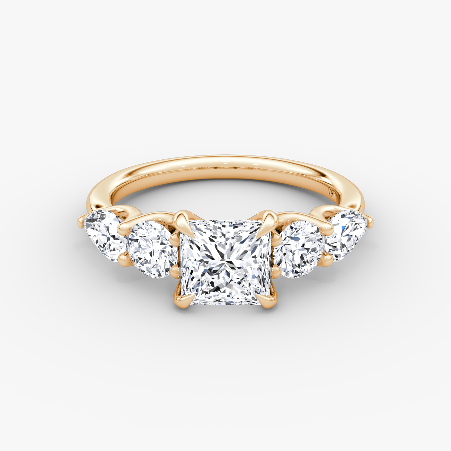 Mixed Shape Princess Engagement Ring | 14k Rose Gold