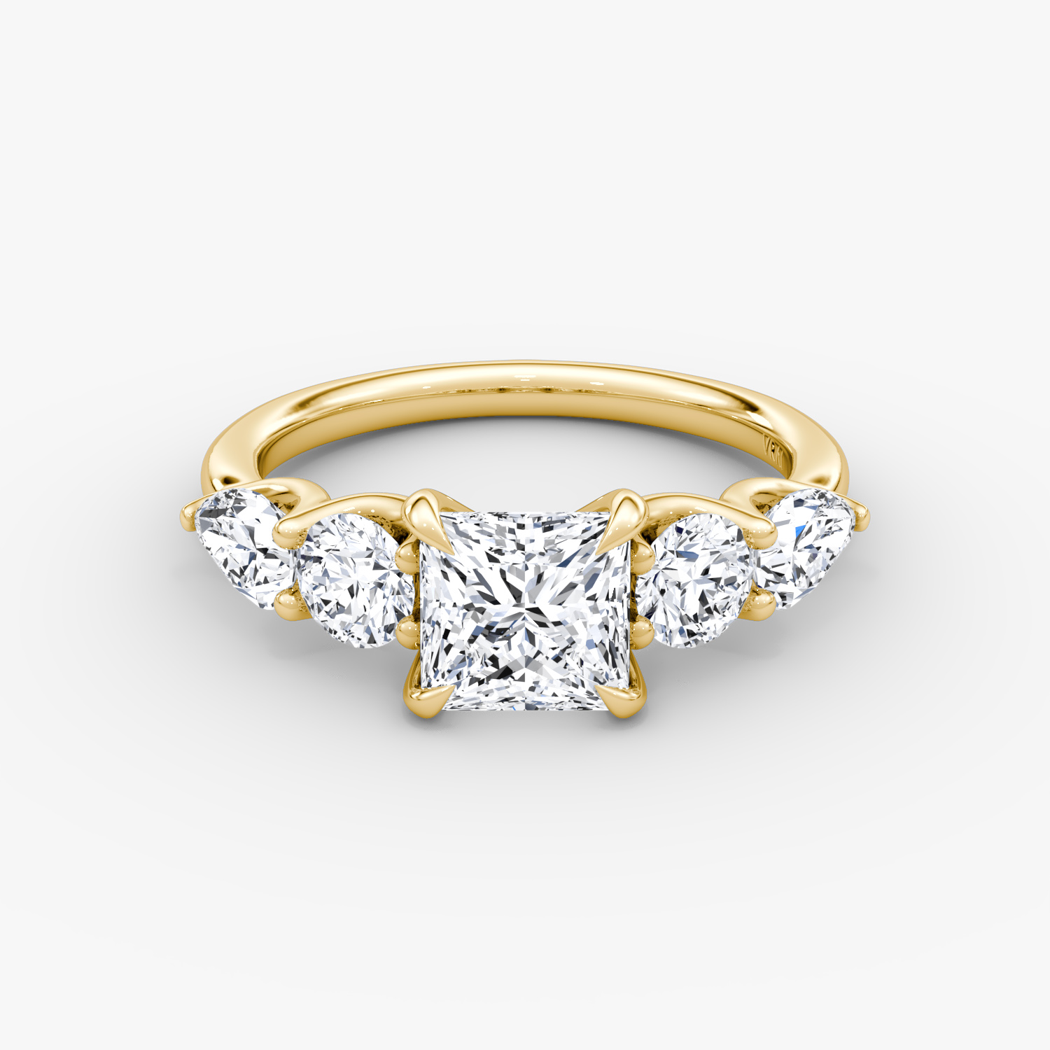 Mixed Shape Princess Engagement Ring | 18k Yellow Gold