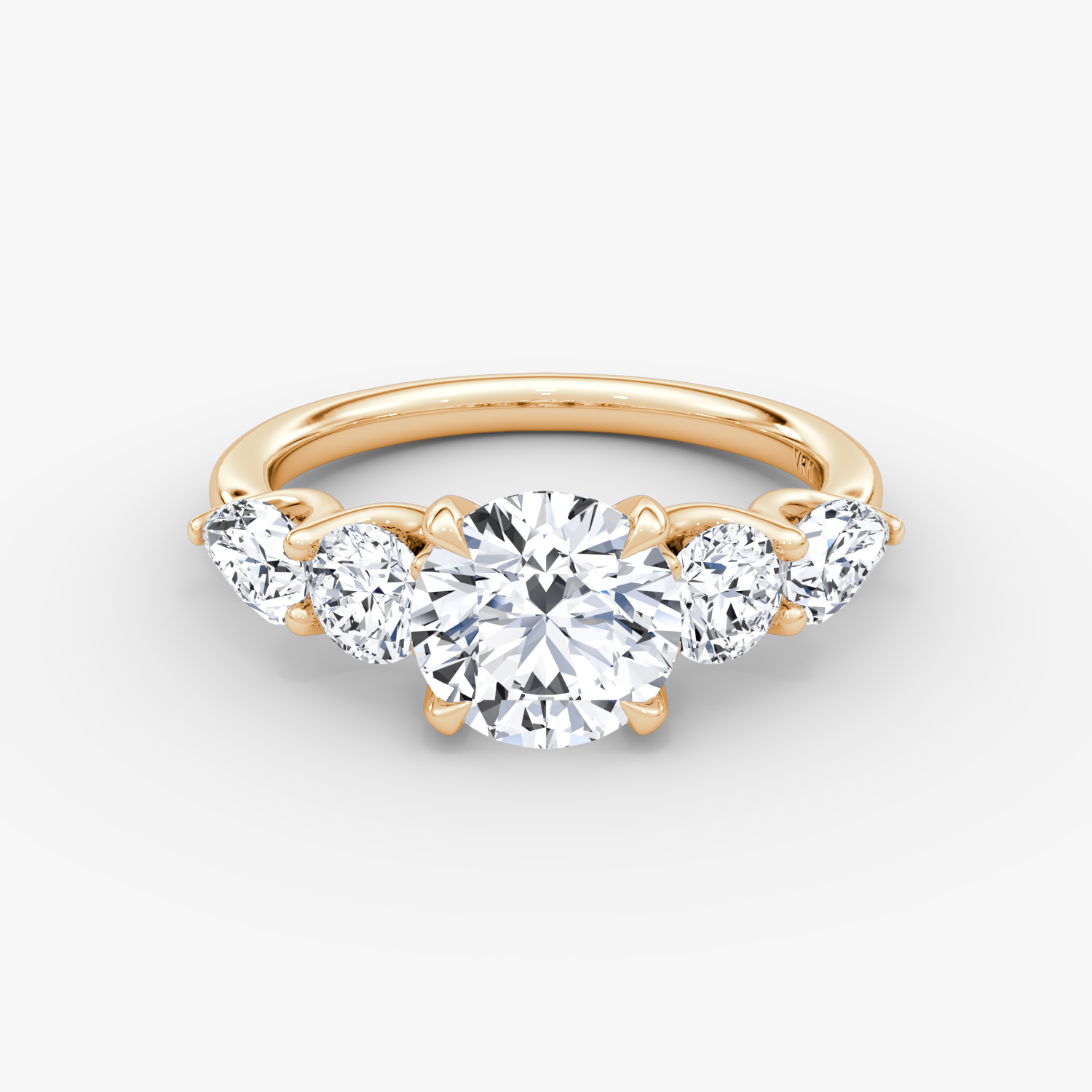 Mixed Shape Round Brilliant Engagement Ring | 14k Rose Gold