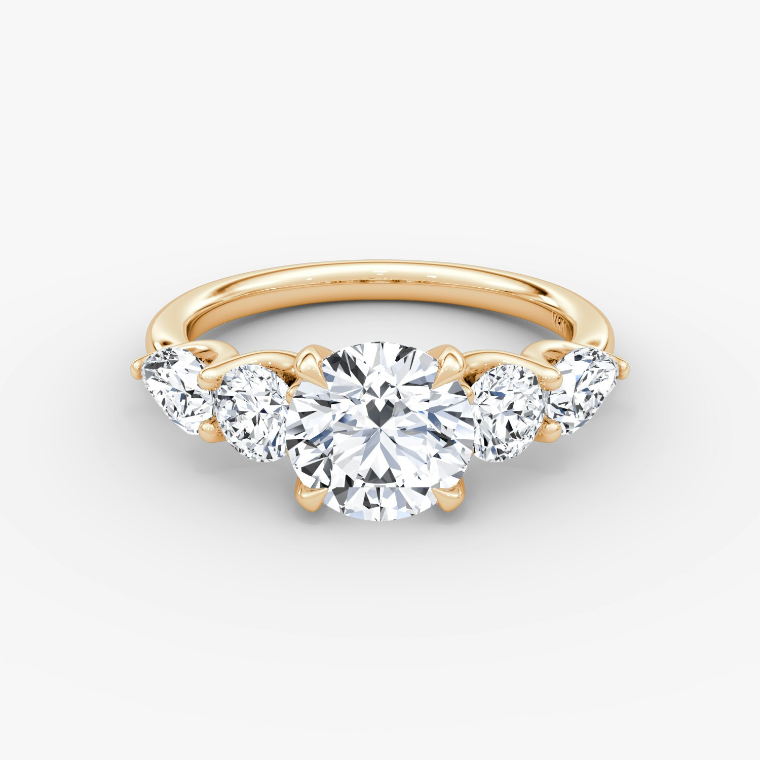 Mixed Shape Round Brilliant Engagement Ring | 14k Rose Gold