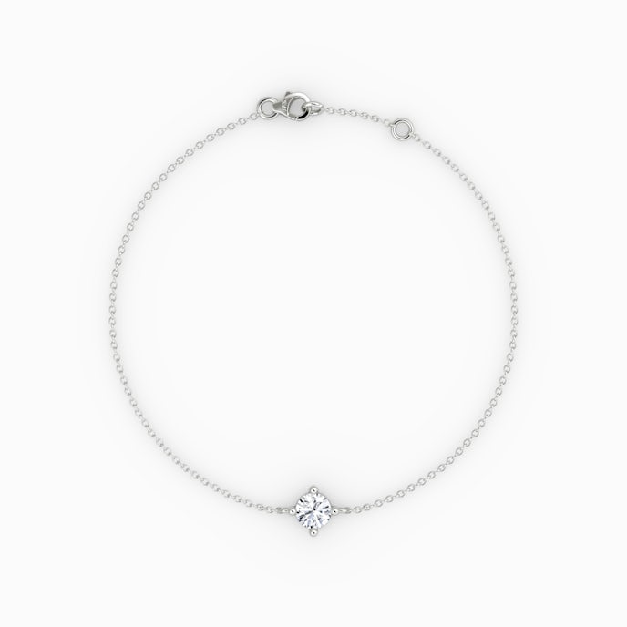 Petite Solitaire ArmbandRund | Sterling Silver