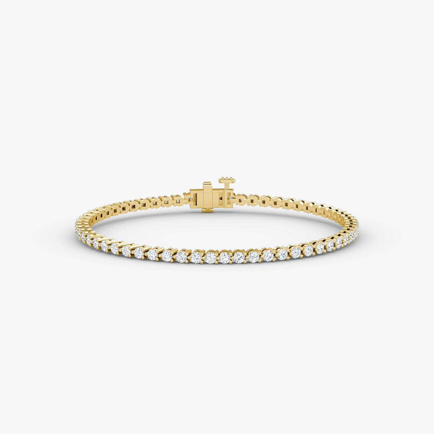 Tennis Bracelet | Round Brilliant | 14k | 18k Yellow Gold | Diamond size: Petite | Chain length: 8
