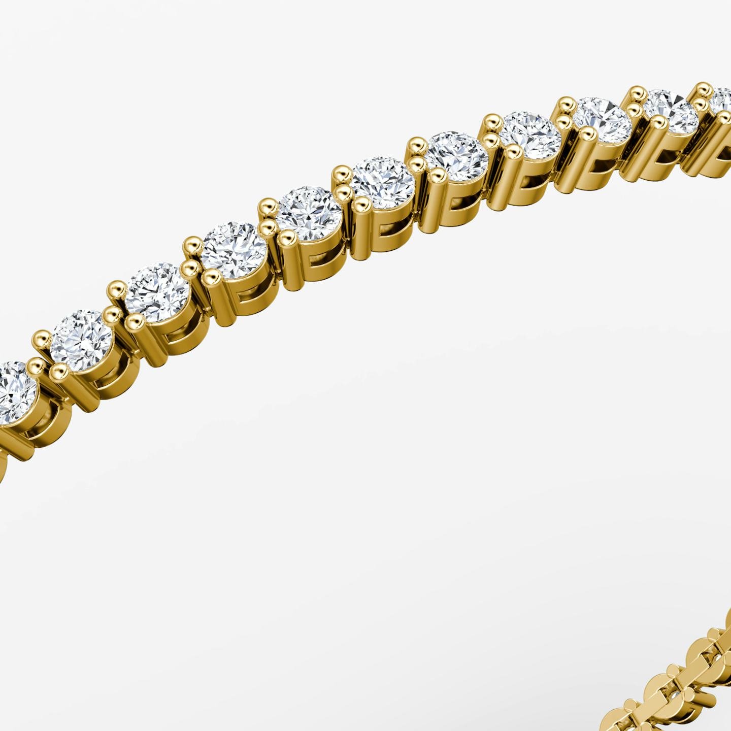 Bracelet Tennis | Rond Brillant | 14k | Or jaune 18 carats | Longueur de la chaîne: 5.5 | Taille des diamants: Petite