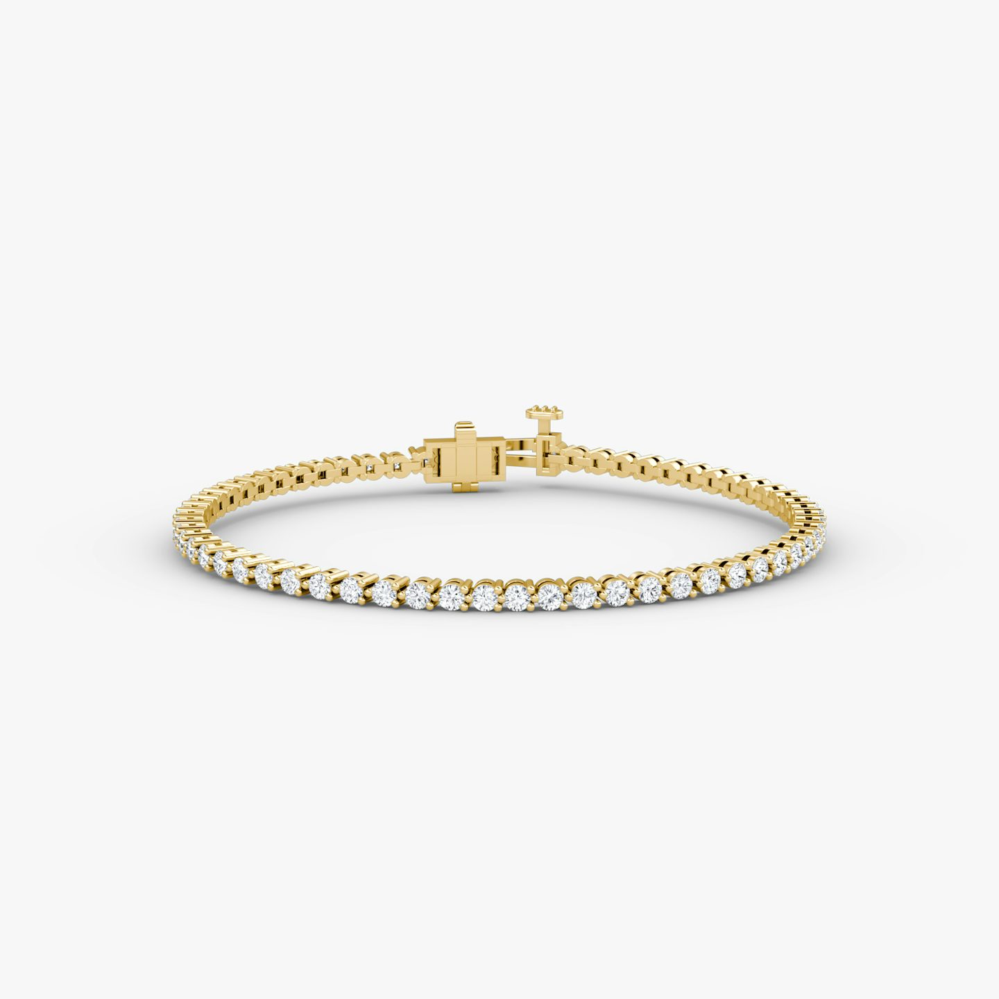 Tennis Bracelet | Round Brilliant | 14k | 18k Yellow Gold | Chain length: 7.5 | Diamond size: Petite