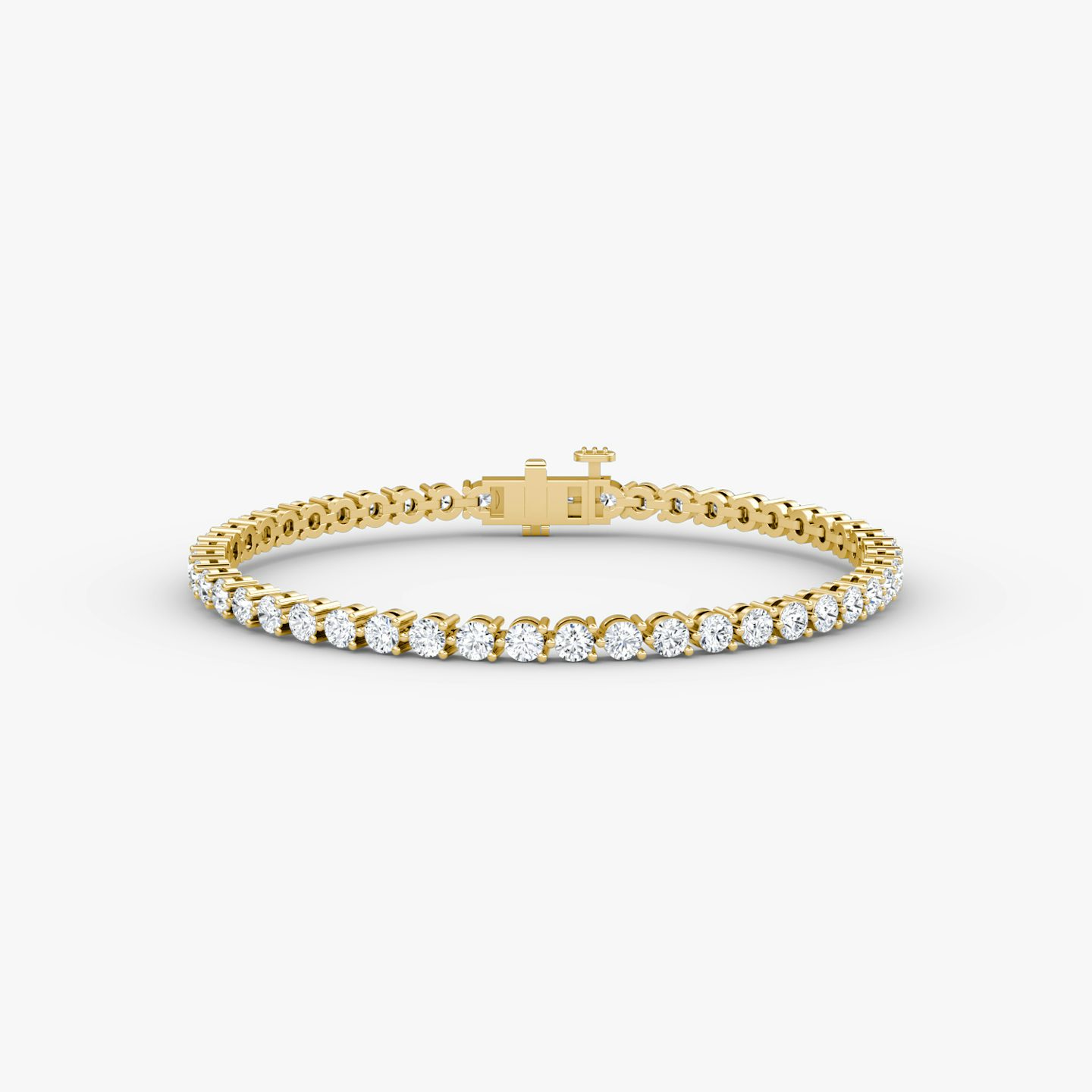 Tennis Bracelet | Round Brilliant | 14k | 18k Yellow Gold | Diamond size: Medium | Chain length: 6