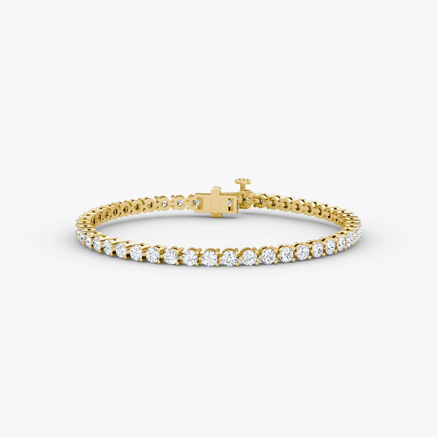 Tennis Bracelet | Round Brilliant | 14k | 18k Yellow Gold | Diamond size: Medium | Chain length: 7.5
