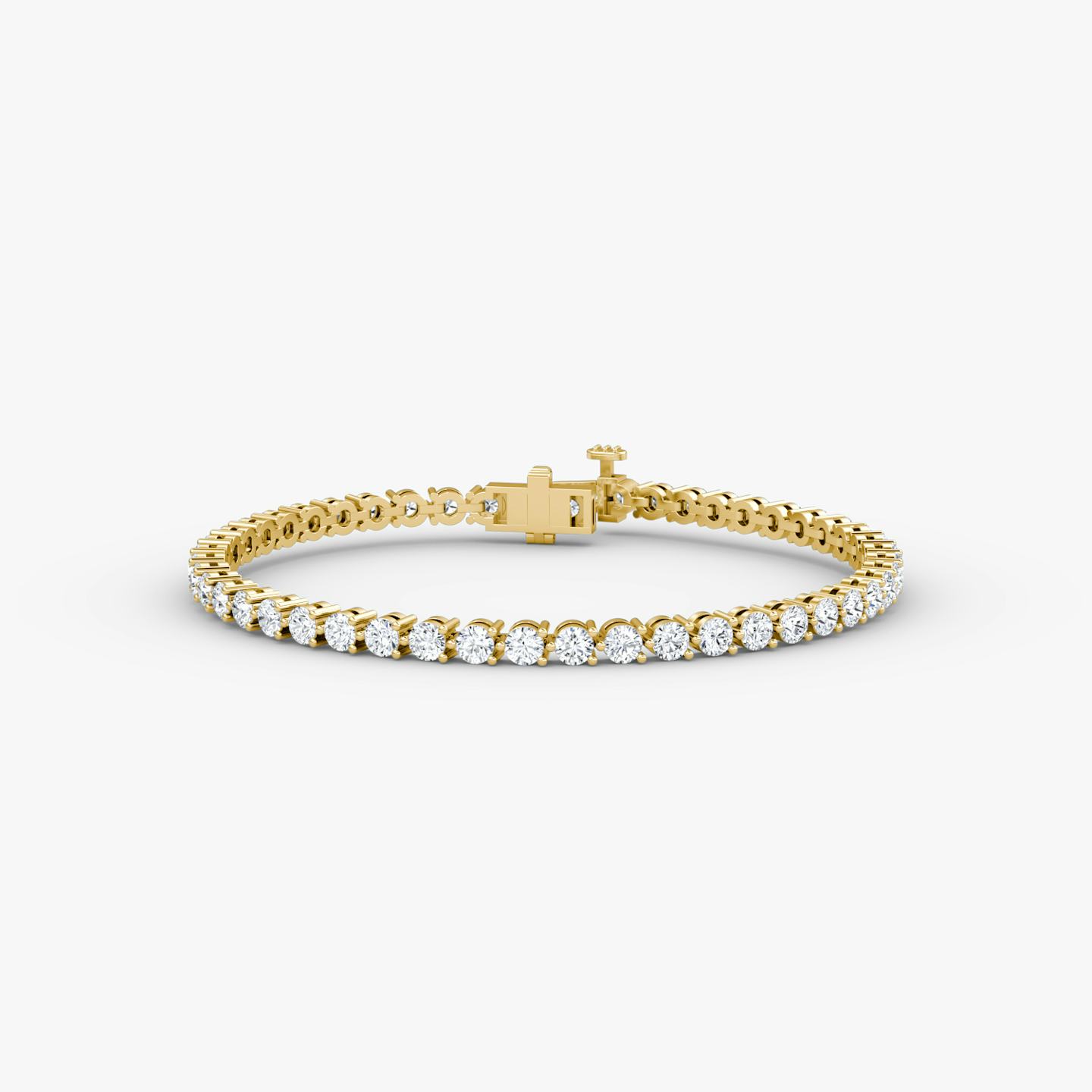 Tennis Bracelet | Round Brilliant | 14k | 18k Yellow Gold | Chain length: 5.5 | Diamond size: Medium