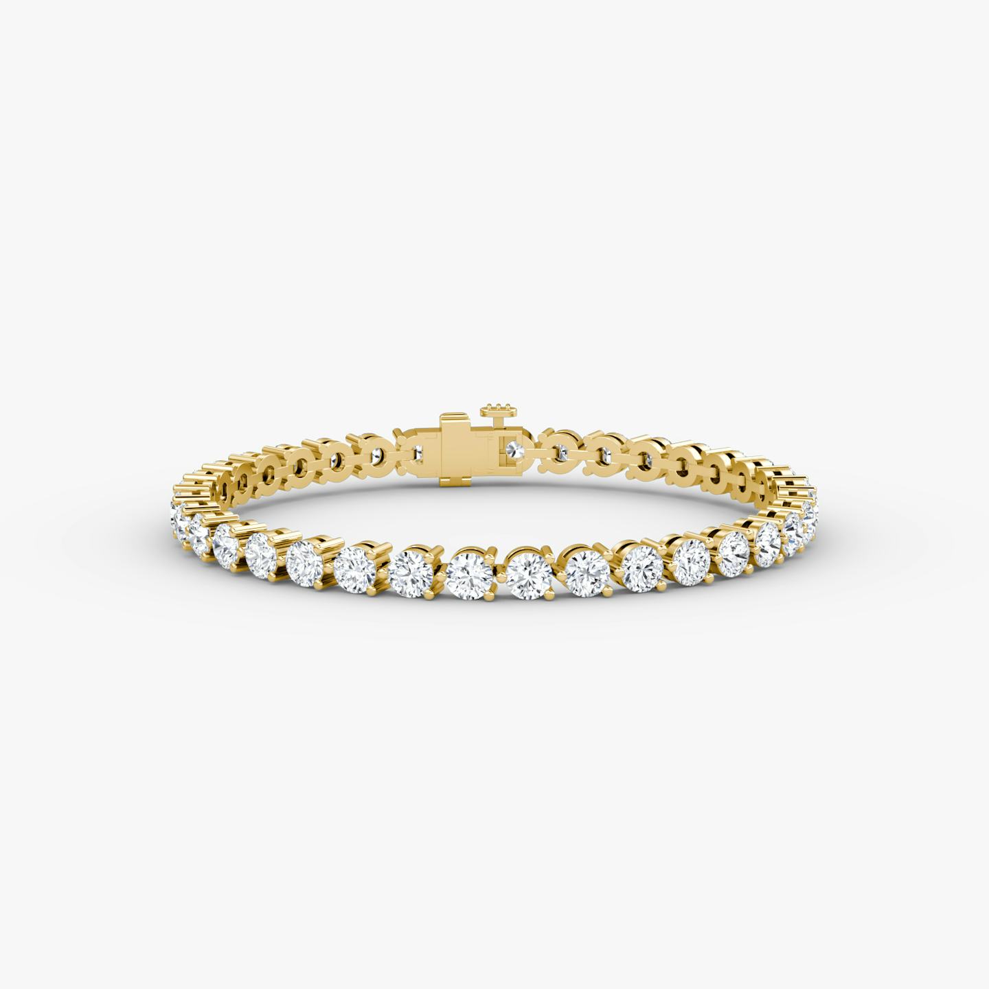 Tennis Bracelet | Round Brilliant | 14k | 18k Yellow Gold | Chain length: 5.5 | Diamond size: Large