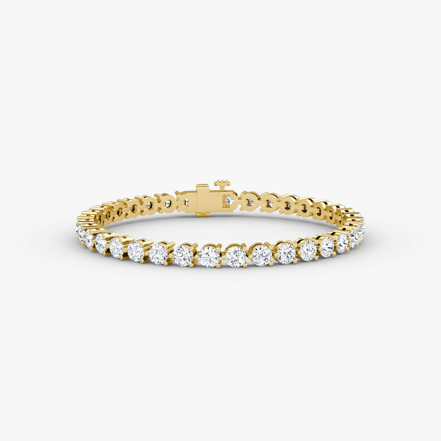 Tennis Bracelet | Round Brilliant | 14k | 18k Yellow Gold | Chain length: 5.5 | Diamond size: Large