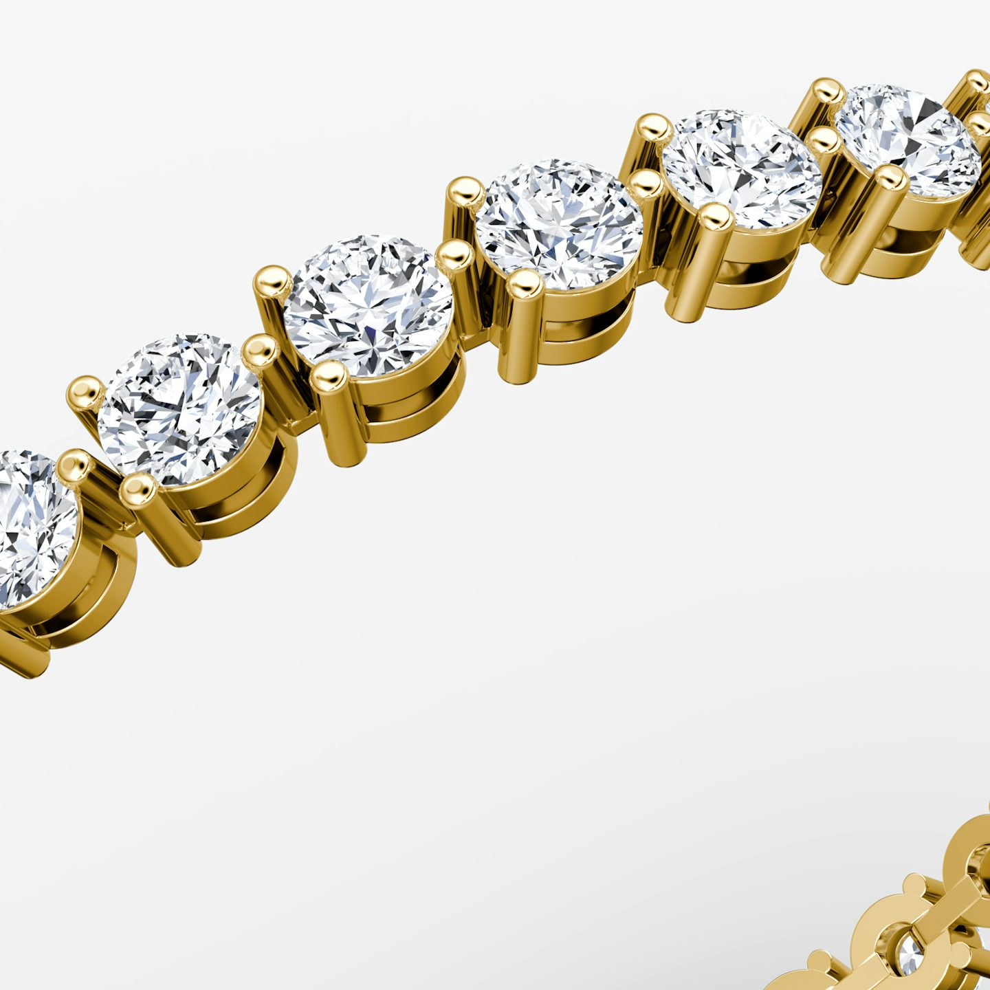 Tennis Bracelet | Round Brilliant | 14k | 18k Yellow Gold | Diamond size: Large | Chain length: 6