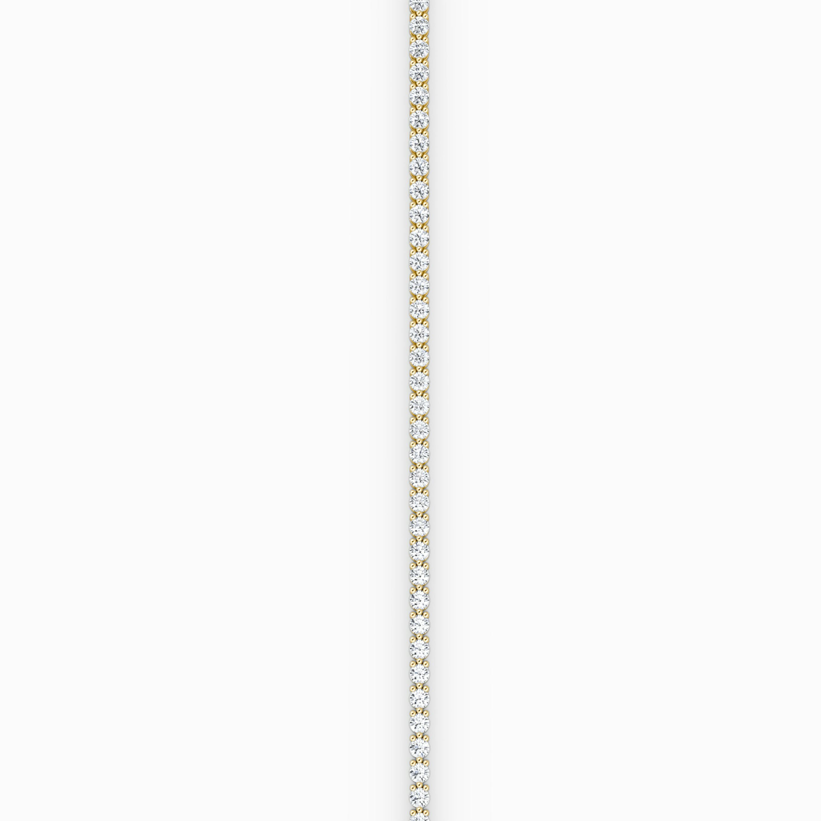 Tennis Bracelet | Round Brilliant | 14k | 18k Yellow Gold | Chain length: 5.5 | Diamond size: Petite
