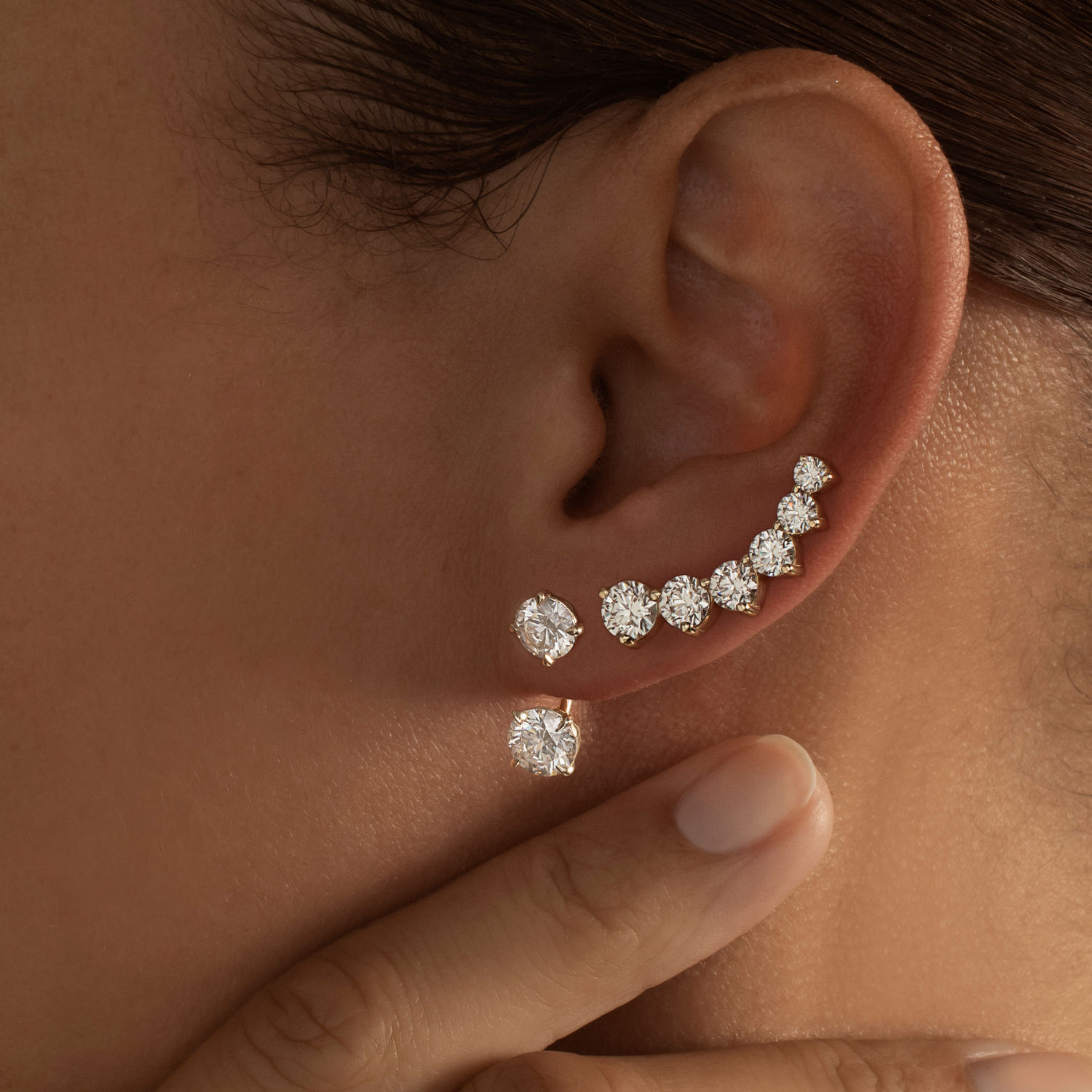 Diamond sales block earrings