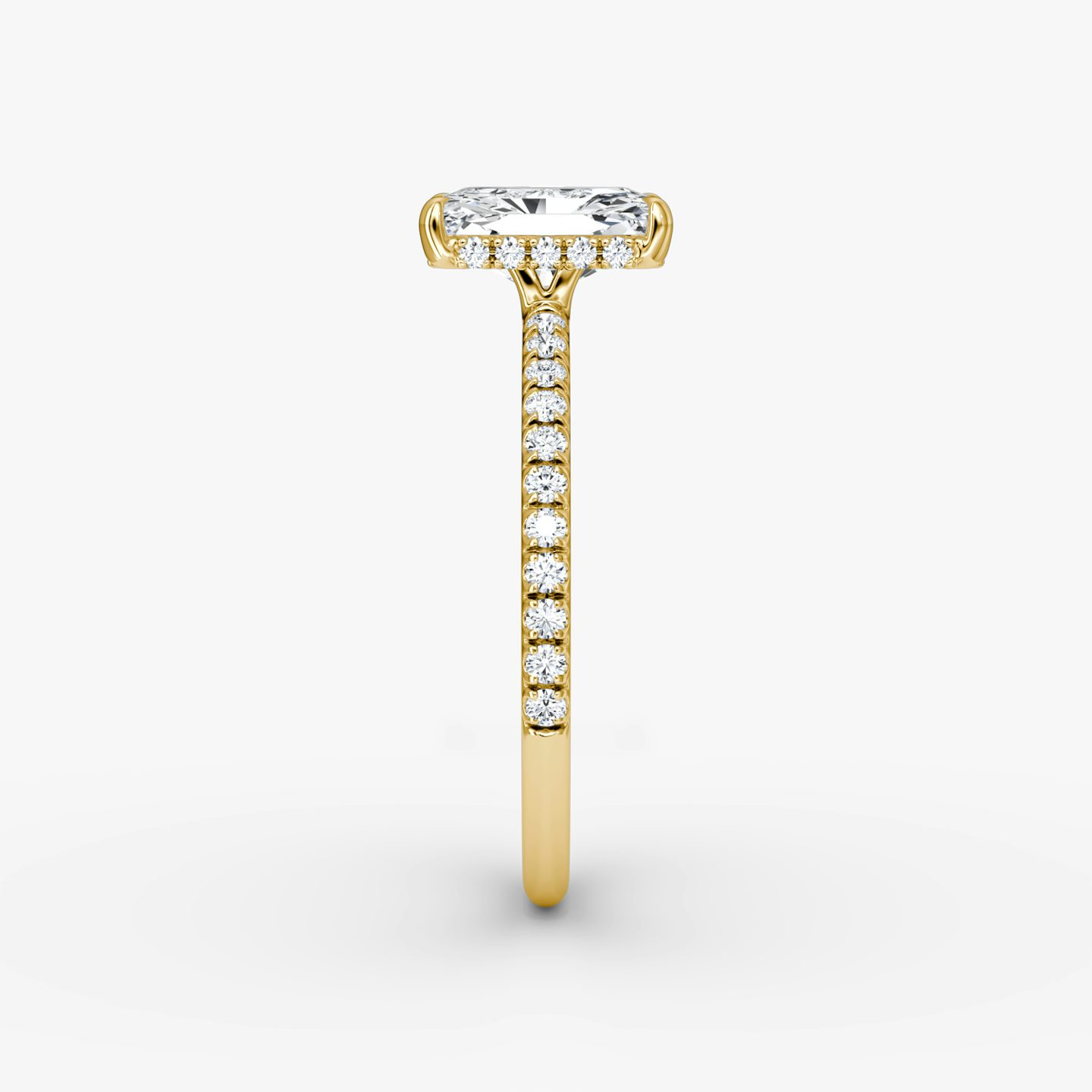 The Signature | Radiant | 18k | 18k Yellow Gold | Band: Pavé | Band width: Standard | Setting style: Hidden Halo | Diamond orientation: vertical | Carat weight: See full inventory