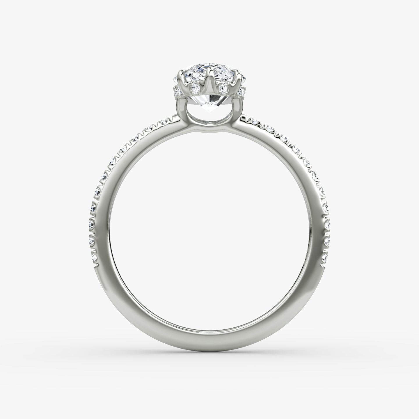 The Signature | Pavé Marquise | 18k | 18k White Gold | Band width: Standard | Band: Pavé | Setting style: Hidden Halo | Diamond orientation: vertical | Carat weight: See full inventory