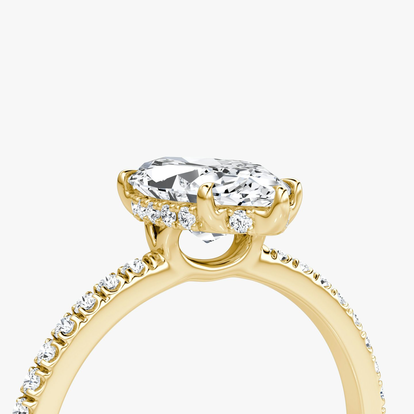 The Signature | Pavé Marquise | 18k | 18k Yellow Gold | Band: Pavé | Band width: Standard | Setting style: Hidden Halo | Diamond orientation: vertical | Carat weight: See full inventory