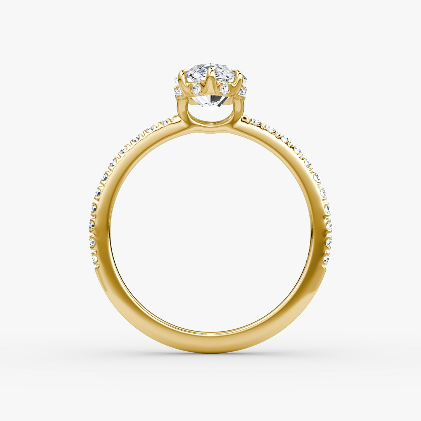 The Signature | Pavé Marquise | 18k | 18k Yellow Gold | Band: Pavé | Band width: Standard | Setting style: Hidden Halo | Diamond orientation: vertical | Carat weight: See full inventory