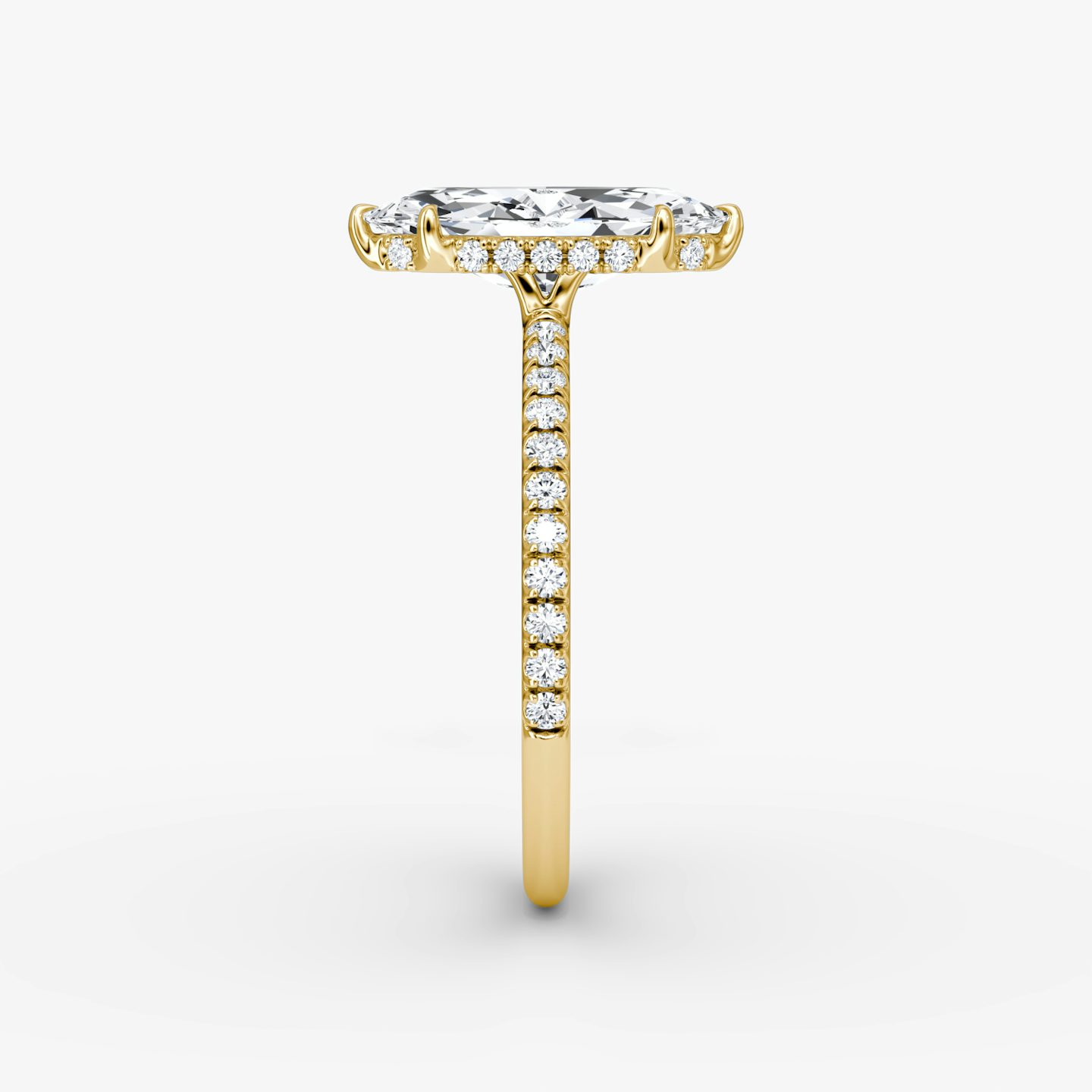 The Signature | Pavé Marquise | 18k | 18k Yellow Gold | Band width: Standard | Band: Pavé | Setting style: Hidden Halo | Diamond orientation: vertical | Carat weight: See full inventory