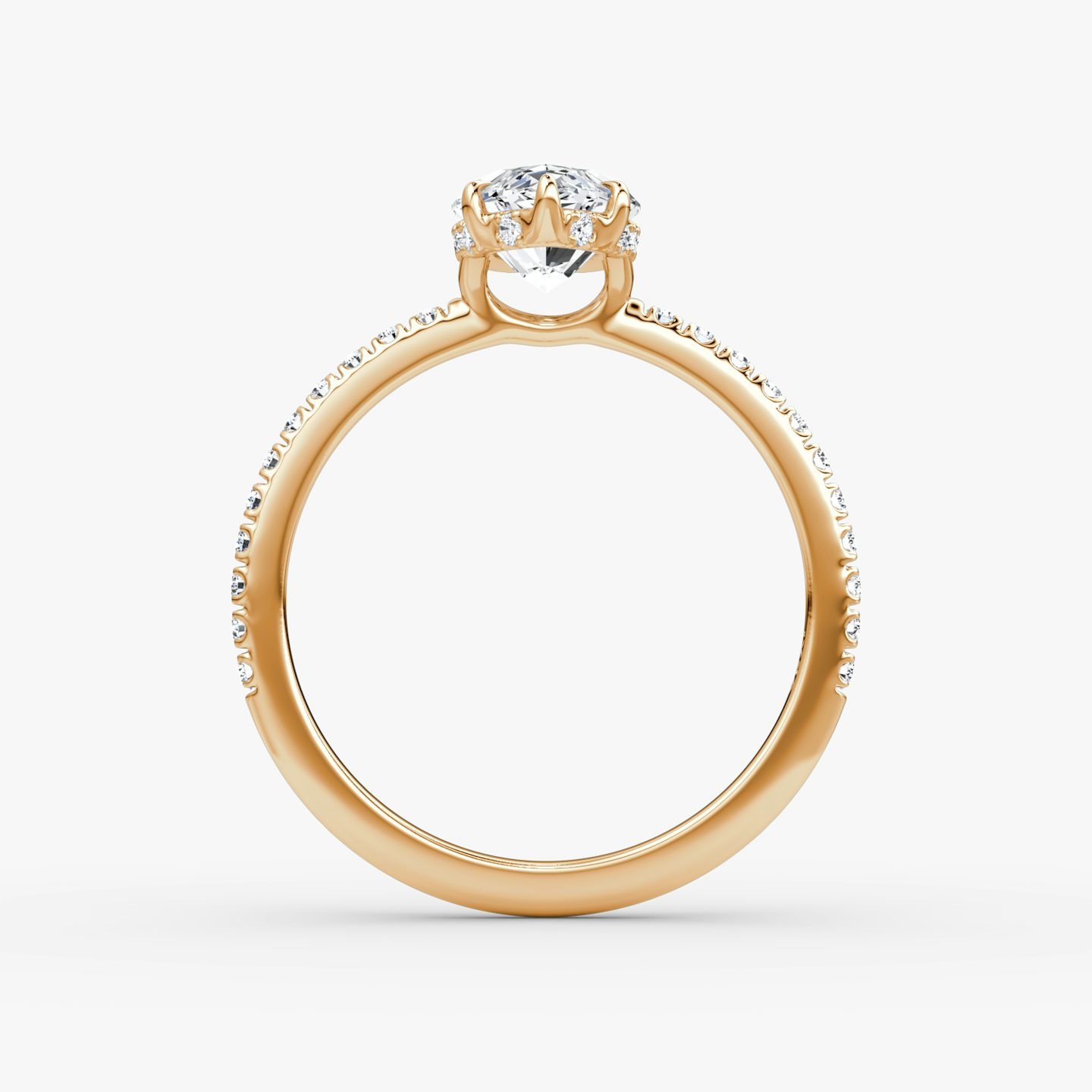 The Signature | Pavé Marquise | 14k | 14k Rose Gold | Band width: Standard | Band: Pavé | Setting style: Hidden Halo | Diamond orientation: vertical | Carat weight: See full inventory