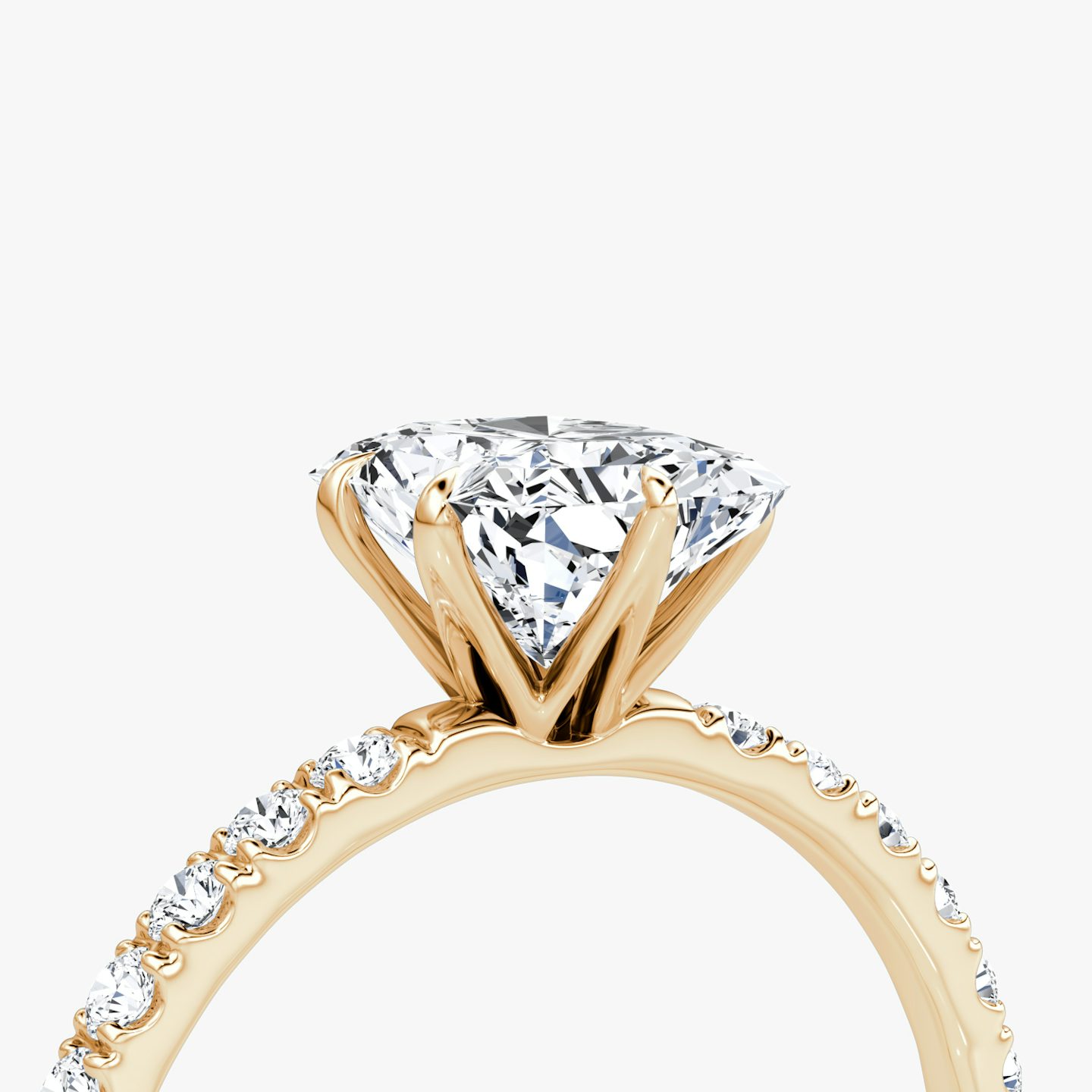 The V | Radiant | 14k | 14k Rose Gold | Band: Pavé | Diamond orientation: vertical | Carat weight: See full inventory