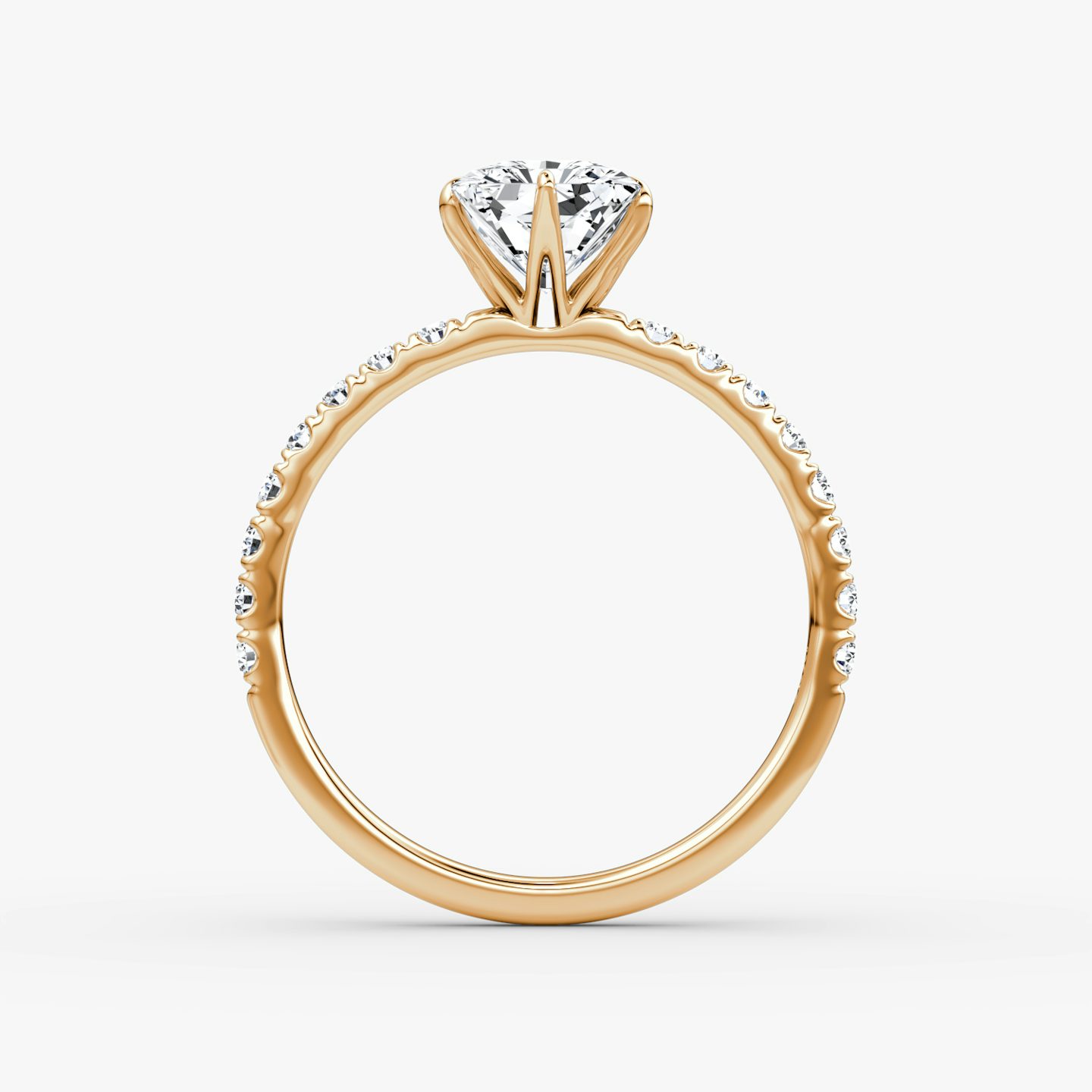 The V | Radiant | 14k | 14k Rose Gold | Band: Pavé | Diamond orientation: vertical | Carat weight: See full inventory
