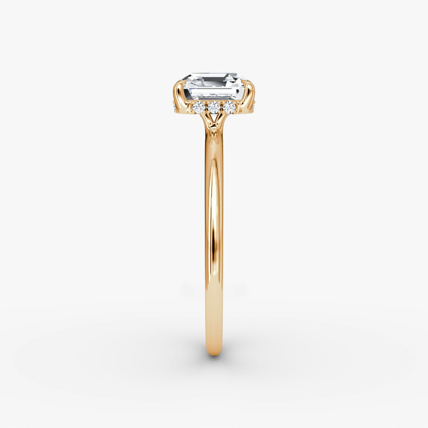 The Signature | Asscher | 14k | 14k Rose Gold | Band: Plain | Band width: Standard | Setting style: Hidden Halo | Diamond orientation: vertical | Carat weight: See full inventory