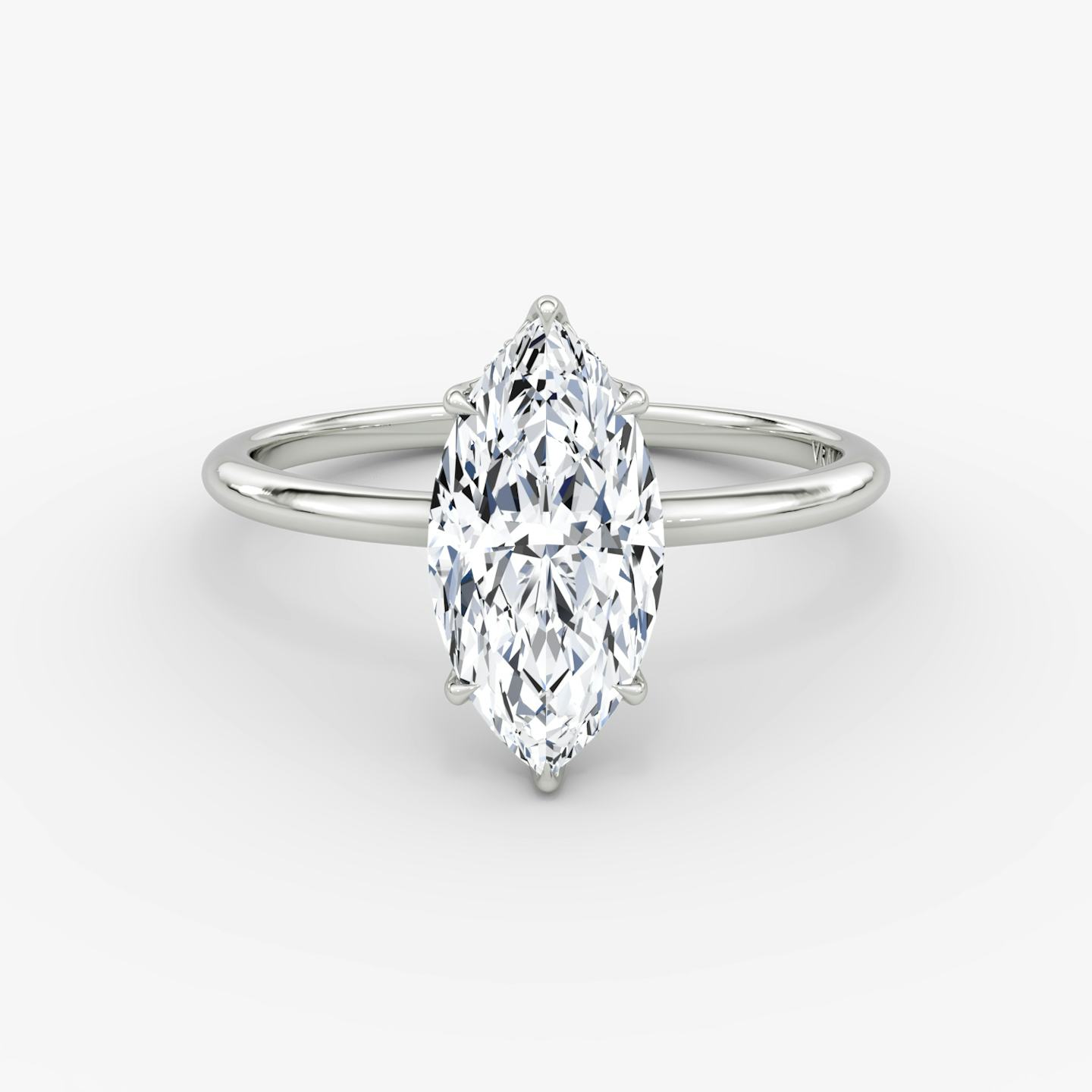 The Signature | Pavé Marquise | Platinum | Band width: Standard | Band: Plain | Setting style: Hidden Halo | Diamond orientation: vertical | Carat weight: See full inventory
