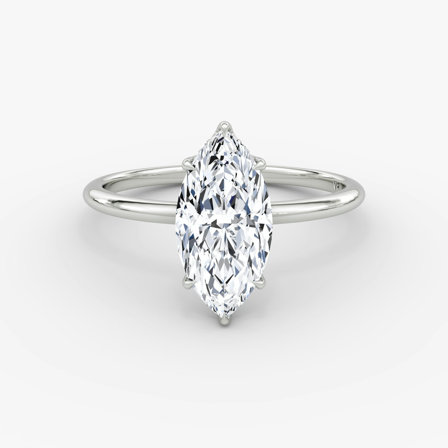 The Signature | Pavé Marquise | 18k | 18k White Gold | Band width: Standard | Band: Plain | Setting style: Hidden Halo | Diamond orientation: vertical | Carat weight: See full inventory