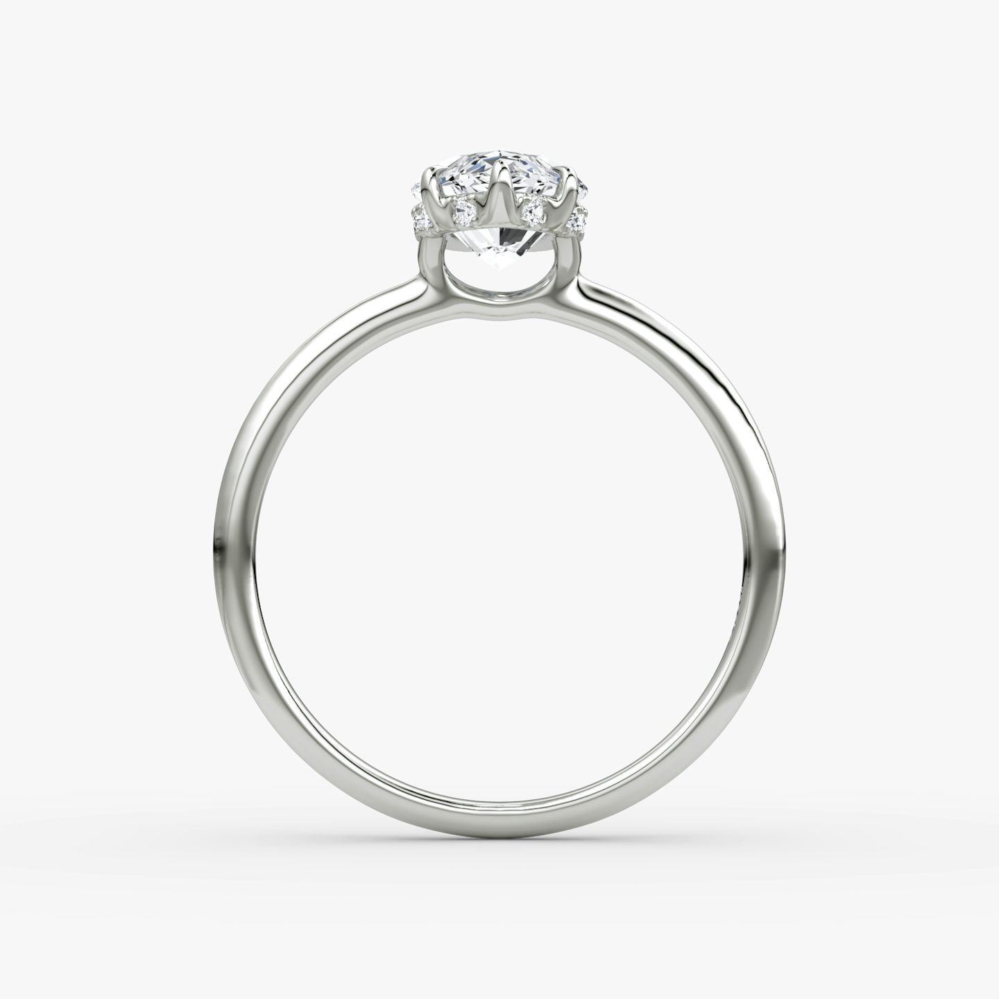 The Signature | Pavé Marquise | Platinum | Band: Plain | Band width: Standard | Setting style: Hidden Halo | Diamond orientation: vertical | Carat weight: See full inventory