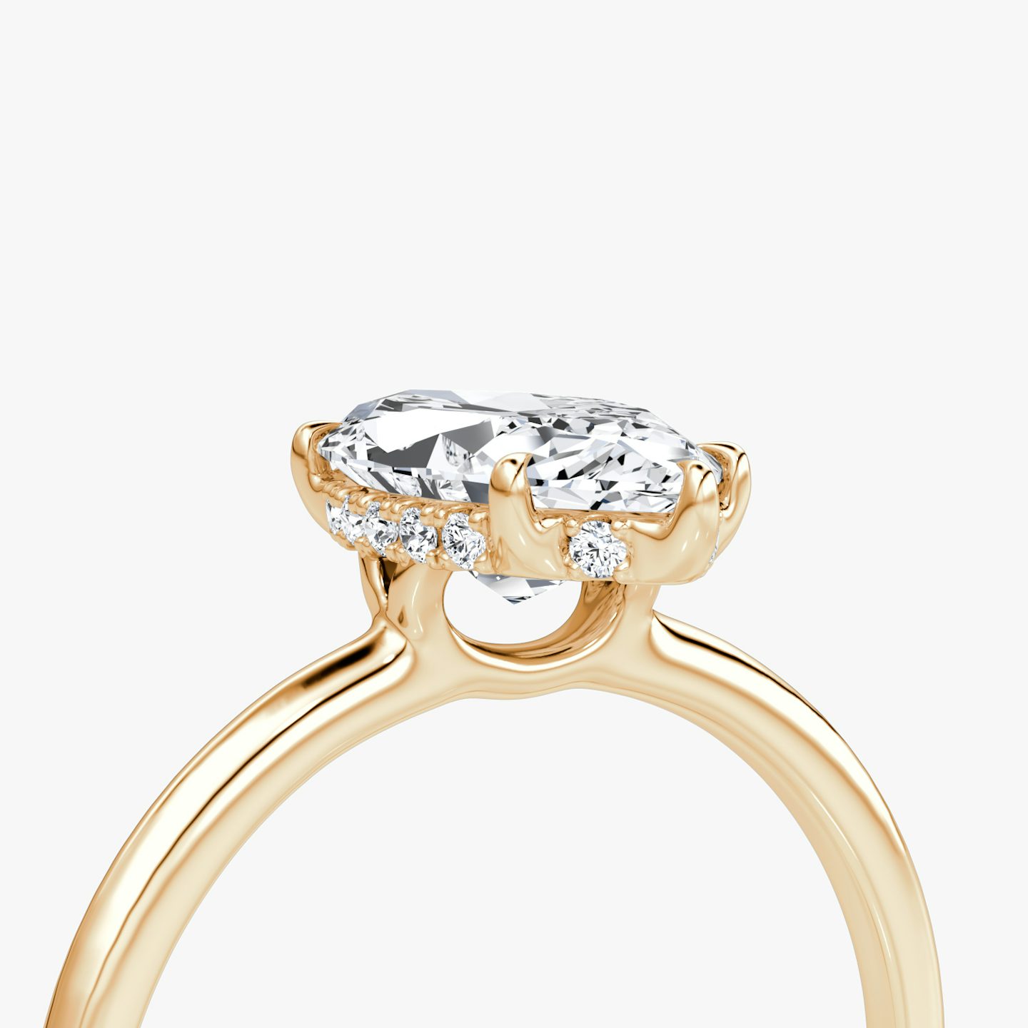 The Signature | Pavé Marquise | 14k | 14k Rose Gold | Band: Plain | Band width: Standard | Setting style: Hidden Halo | Diamond orientation: vertical | Carat weight: See full inventory