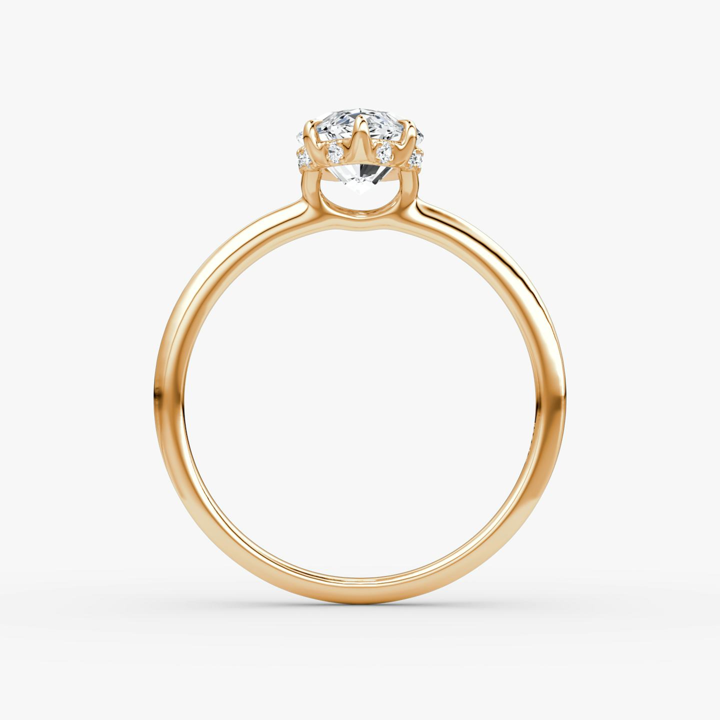 The Signature | Pavé Marquise | 14k | 14k Rose Gold | Band width: Standard | Band: Plain | Setting style: Hidden Halo | Diamond orientation: vertical | Carat weight: See full inventory