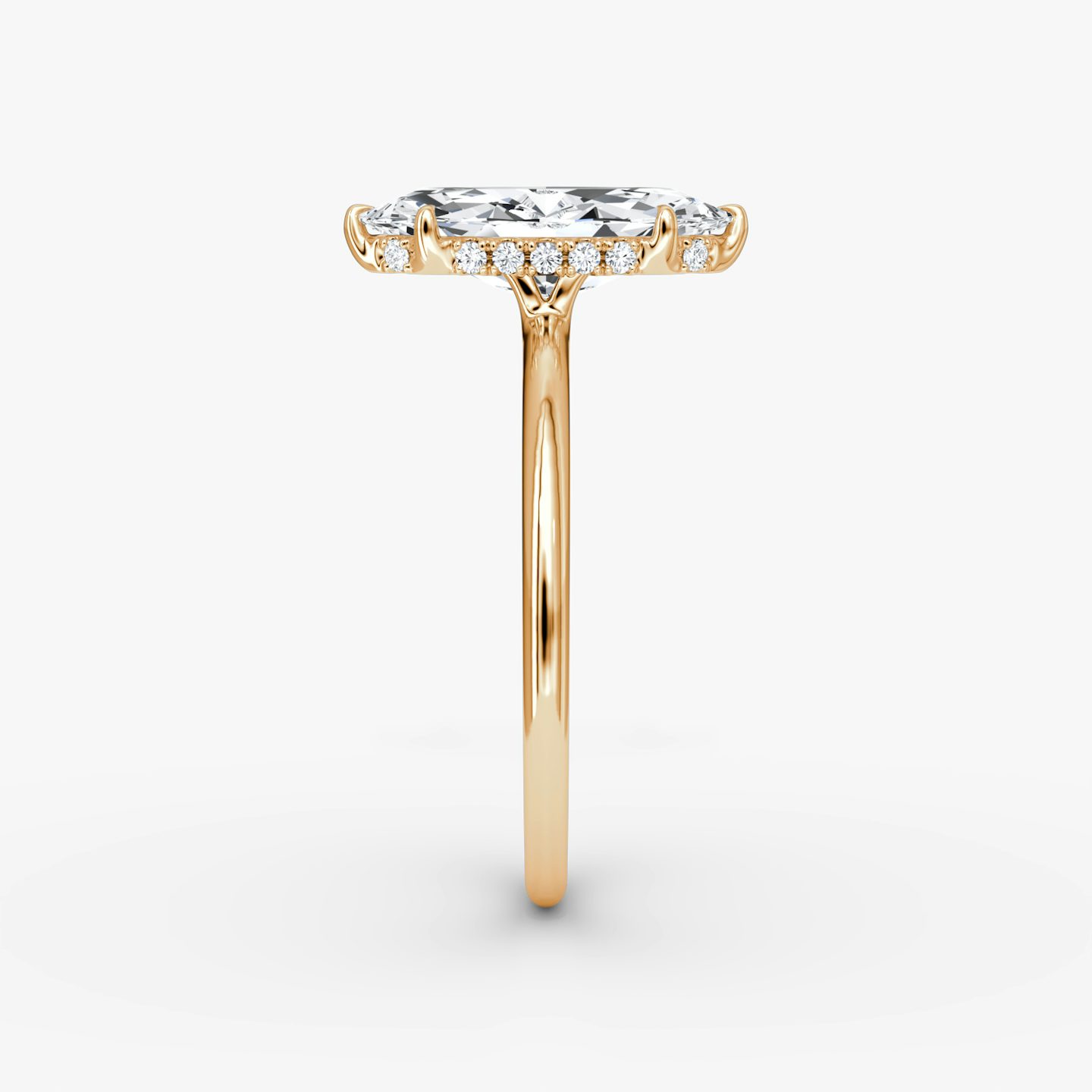 The Signature | Pavé Marquise | 14k | 14k Rose Gold | Band width: Standard | Band: Plain | Setting style: Hidden Halo | Diamond orientation: vertical | Carat weight: See full inventory