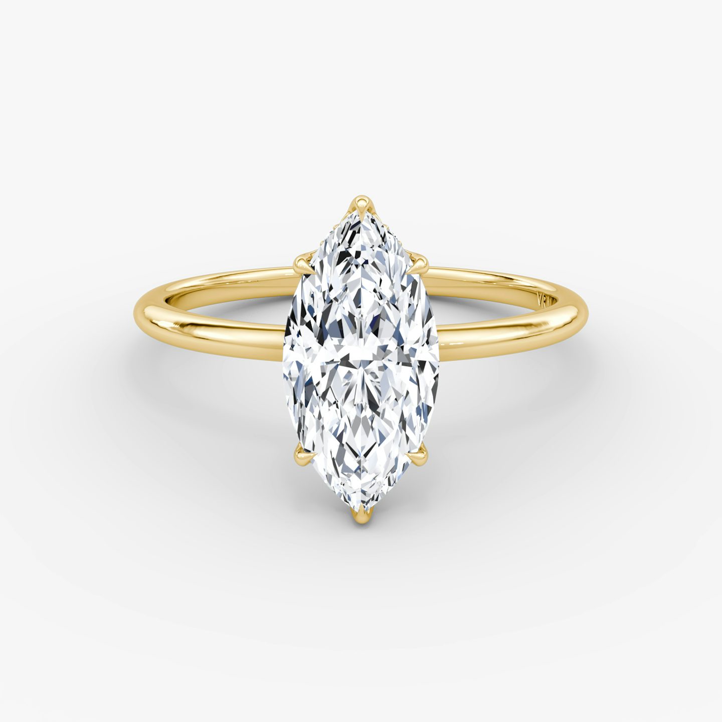 The Signature | Pavé Marquise | 18k | 18k Yellow Gold | Band width: Standard | Band: Plain | Setting style: Hidden Halo | Diamond orientation: vertical | Carat weight: See full inventory