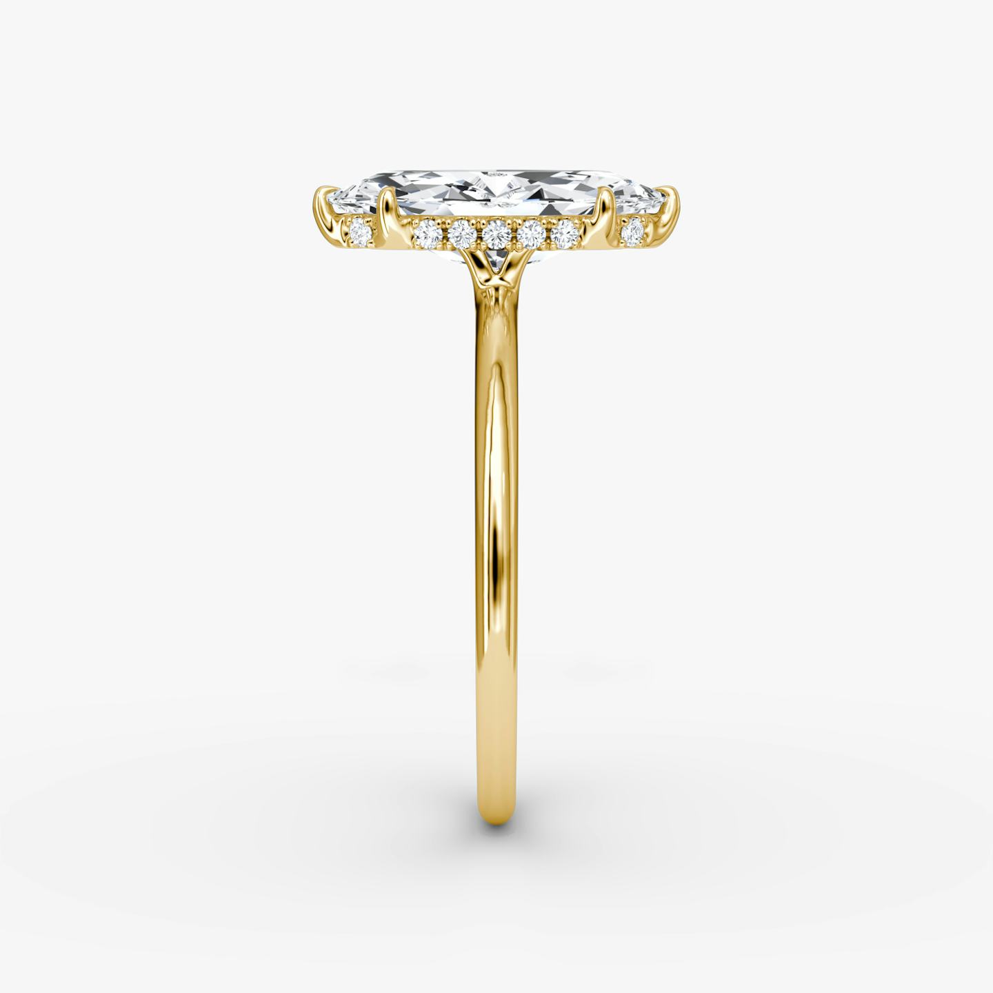The Signature | Pavé Marquise | 18k | 18k Yellow Gold | Band width: Standard | Band: Plain | Setting style: Hidden Halo | Diamond orientation: vertical | Carat weight: See full inventory